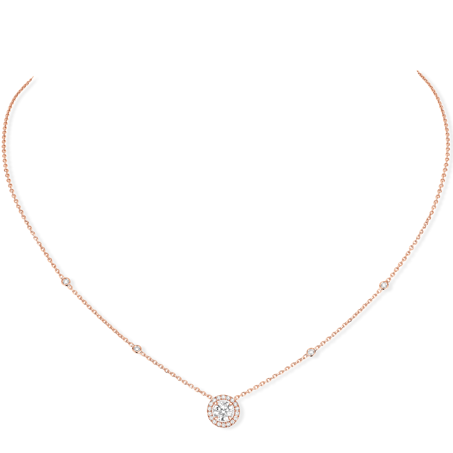 Collier Diamant Or Rose