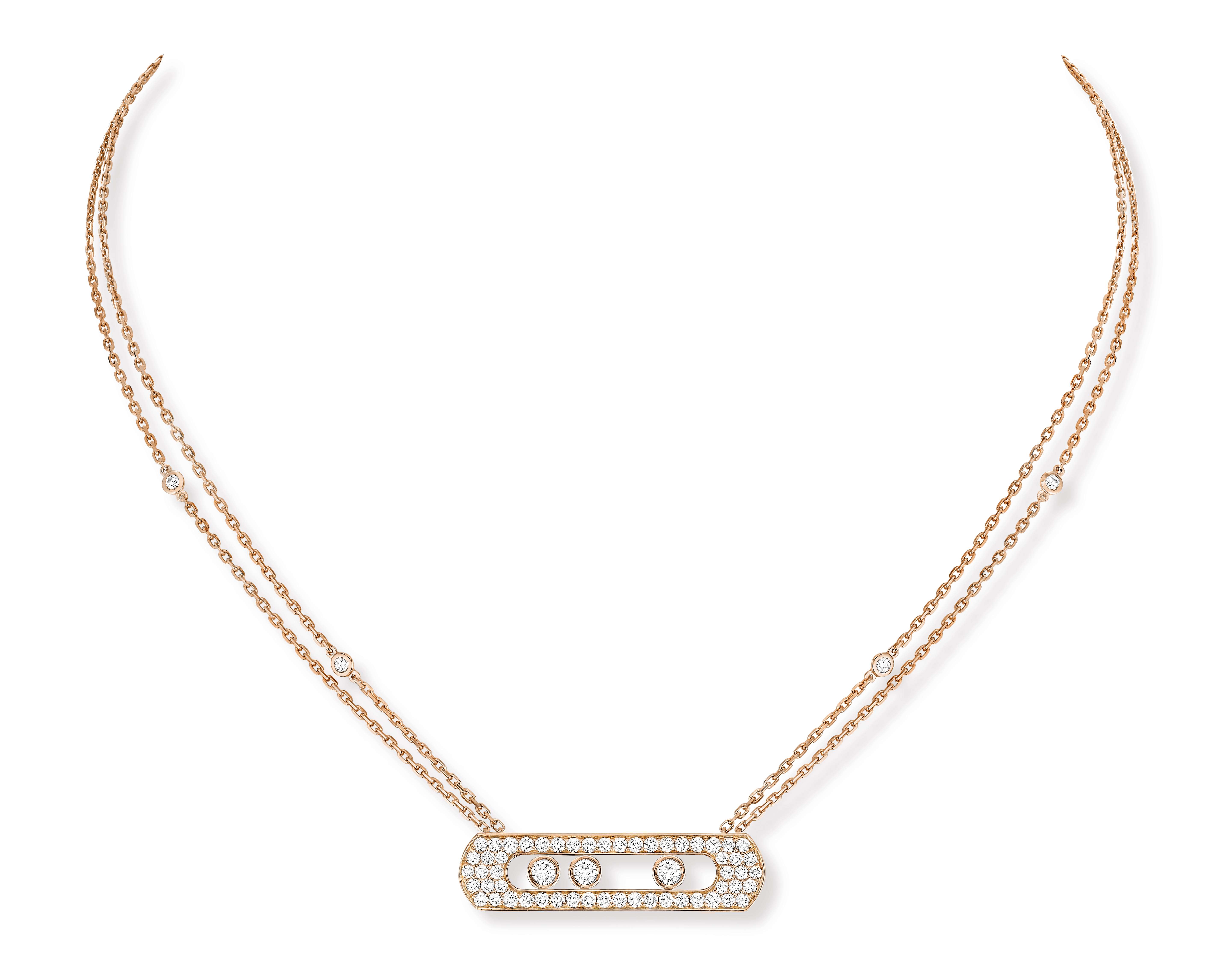 Collier Diamant Or Rose