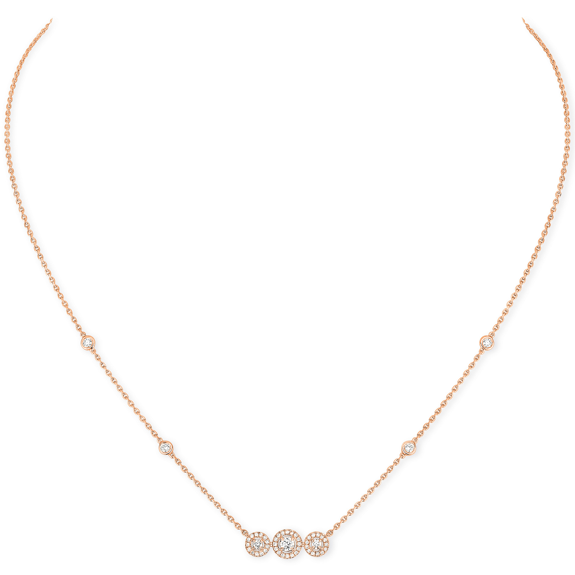 Collier Diamant Or Rose