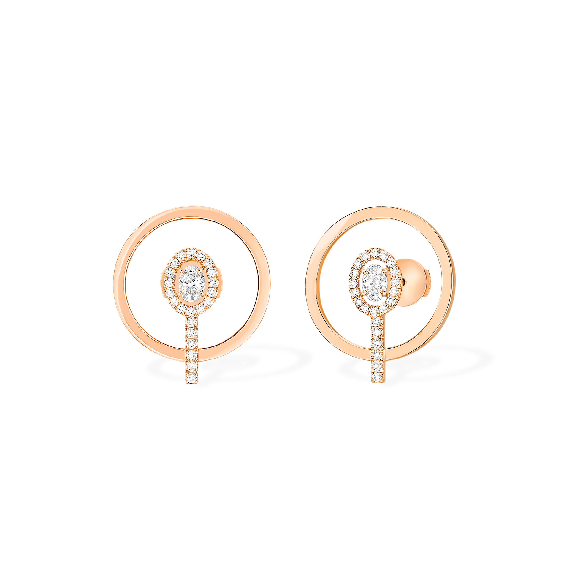 Boucles d'oreilles Diamant Or Rose