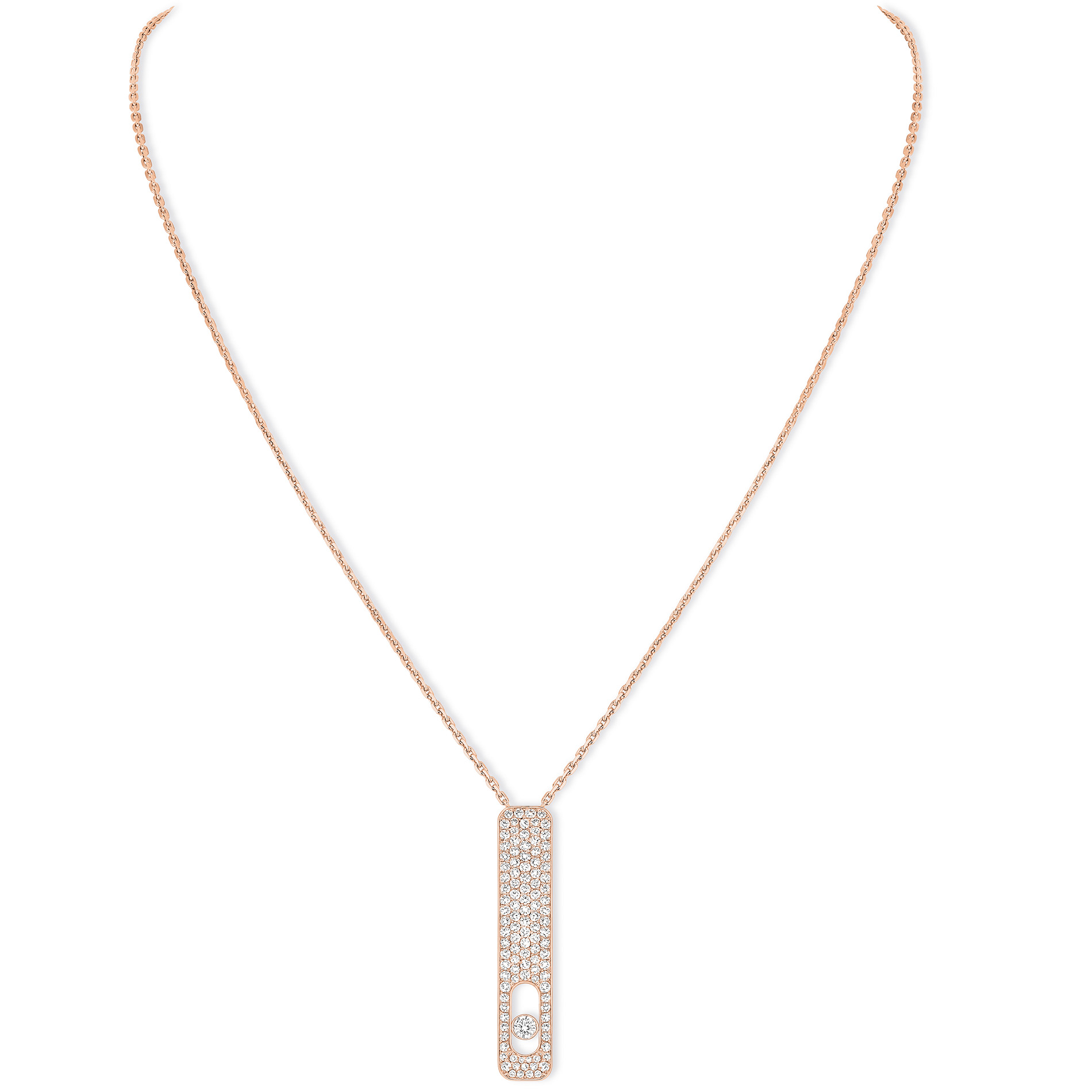 Collier Diamant Or Rose