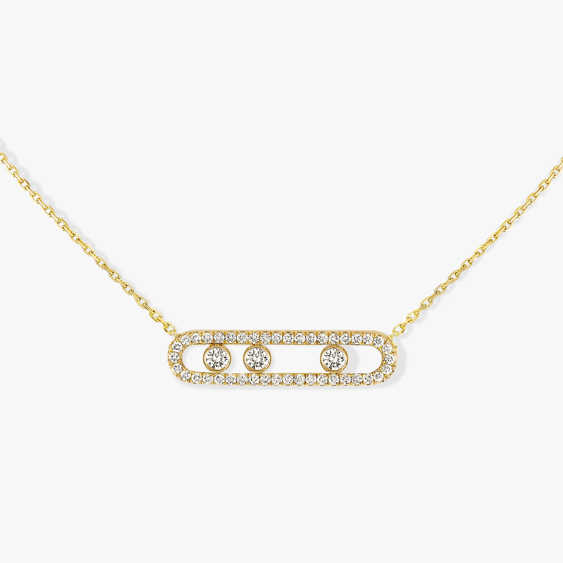 Collier Move Pavé Diamant Or Jaune