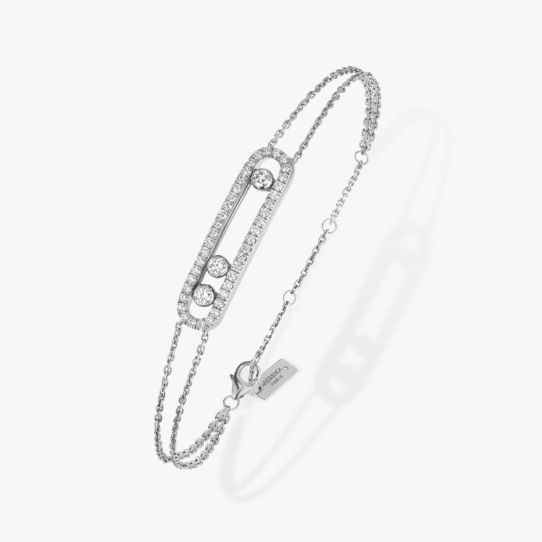 Bracelet Move Classique Pavé Diamant Or Blanc