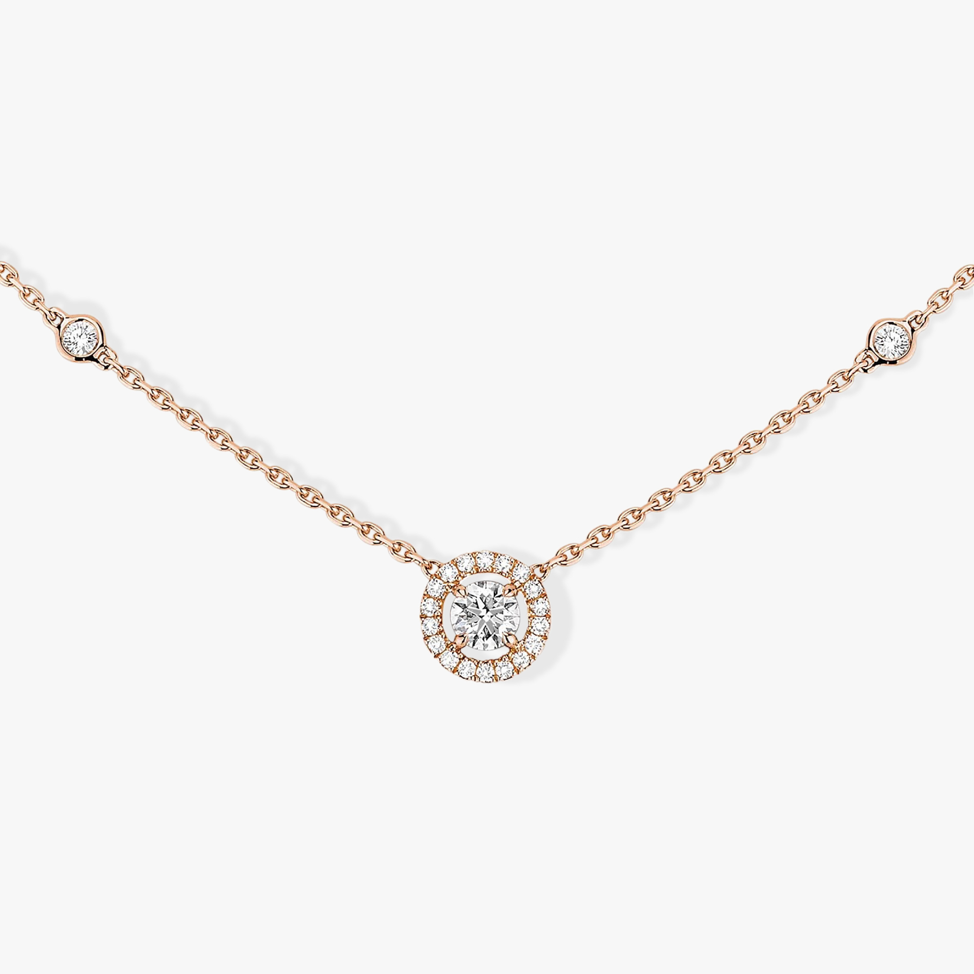 Collier Joy Diamant Rond 0,20ct Diamant Or Rose