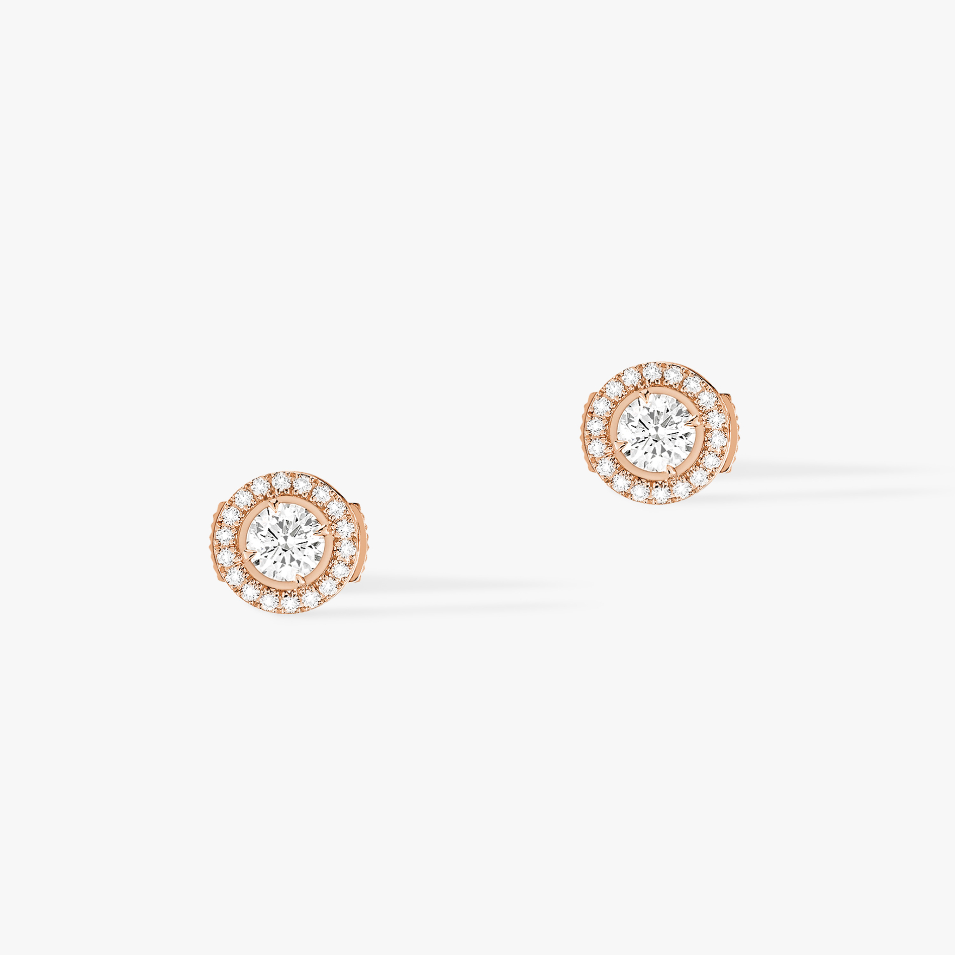 Boucles Joy Diamants Ronds d'oreilles Diamant Or Rose