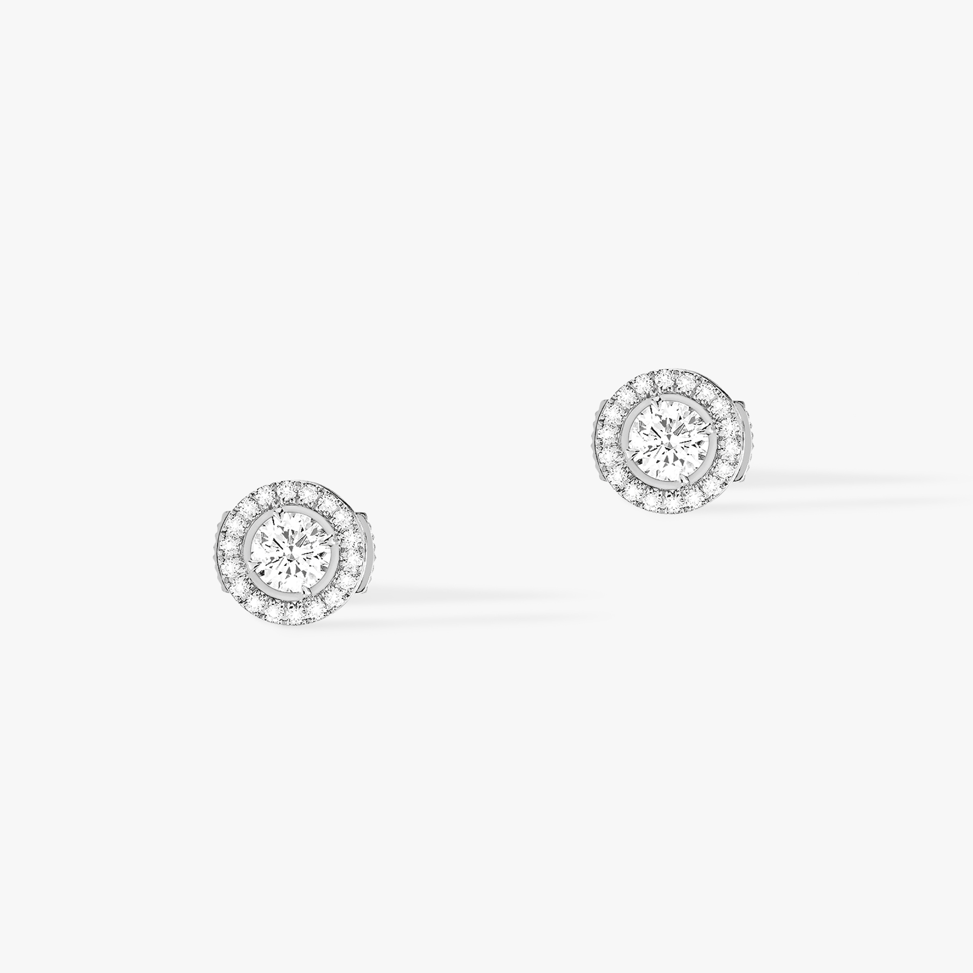 Boucles Joy Diamants Ronds d'oreilles Diamant Or Blanc