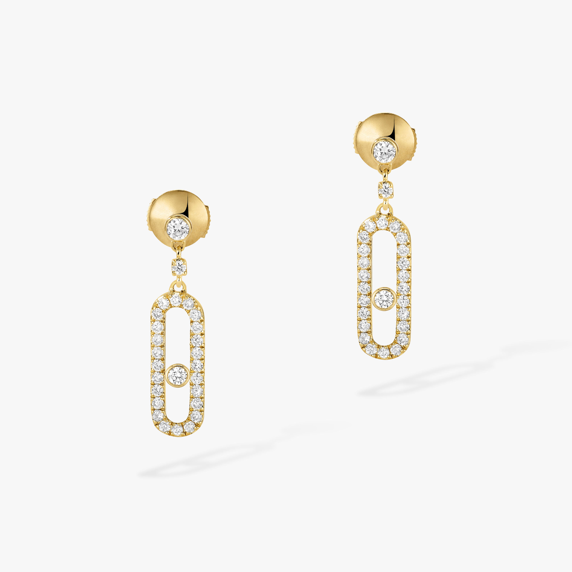 Boucles Dormeuses Move Uno d'oreilles Diamant Or Jaune