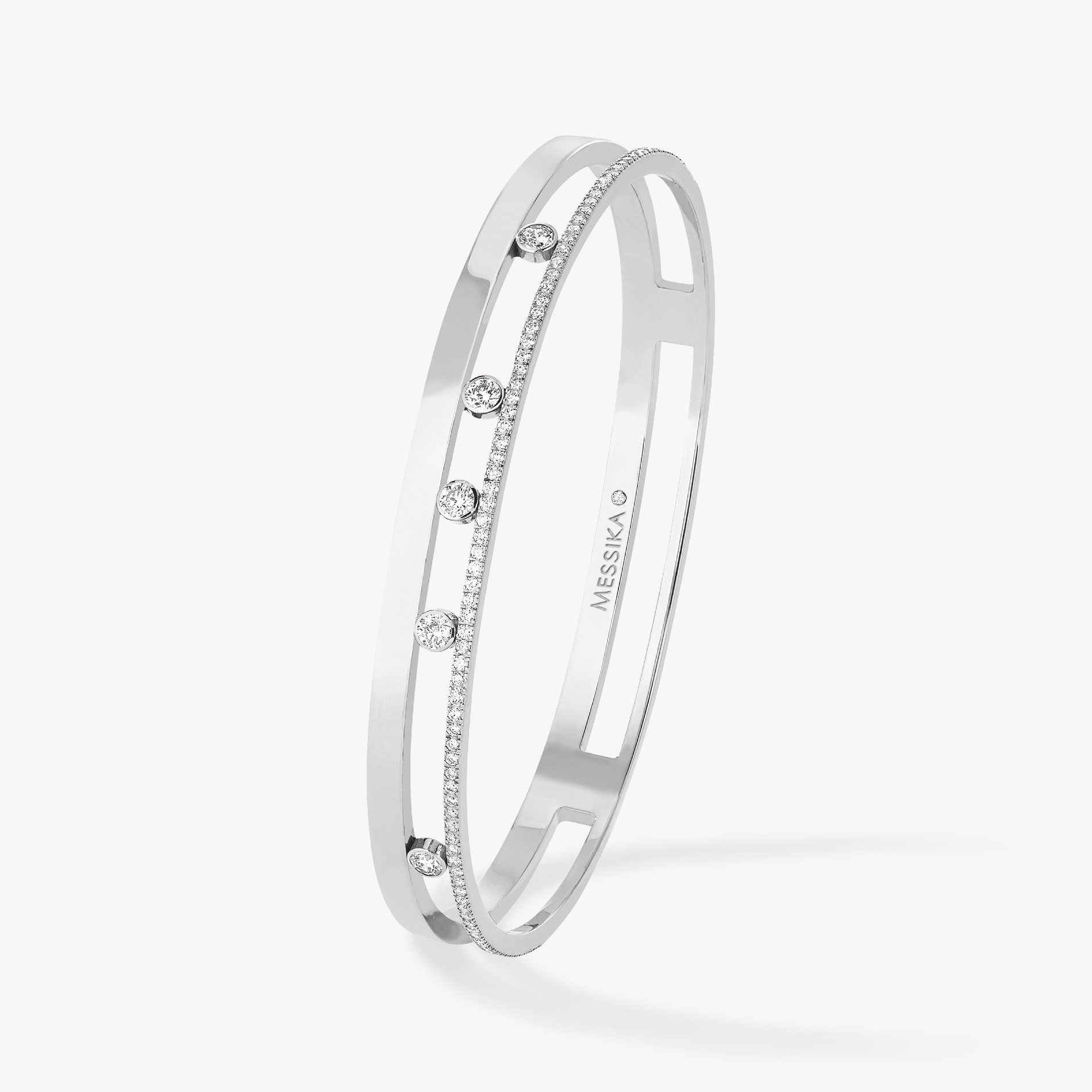 Bracelet Bangle Move Romane Diamant Or Blanc