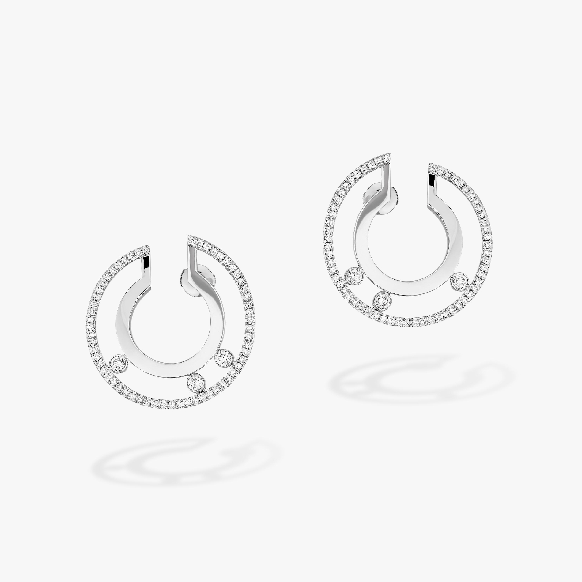 Boucles Créoles Move Romane PM d'oreilles Diamant Or Blanc