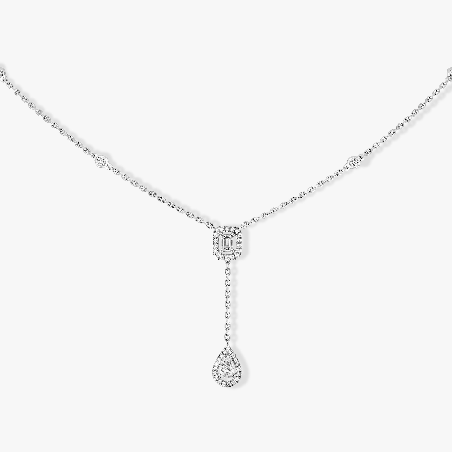 Collier My Twin Cravate 0,10ct x2 Diamant Or Blanc