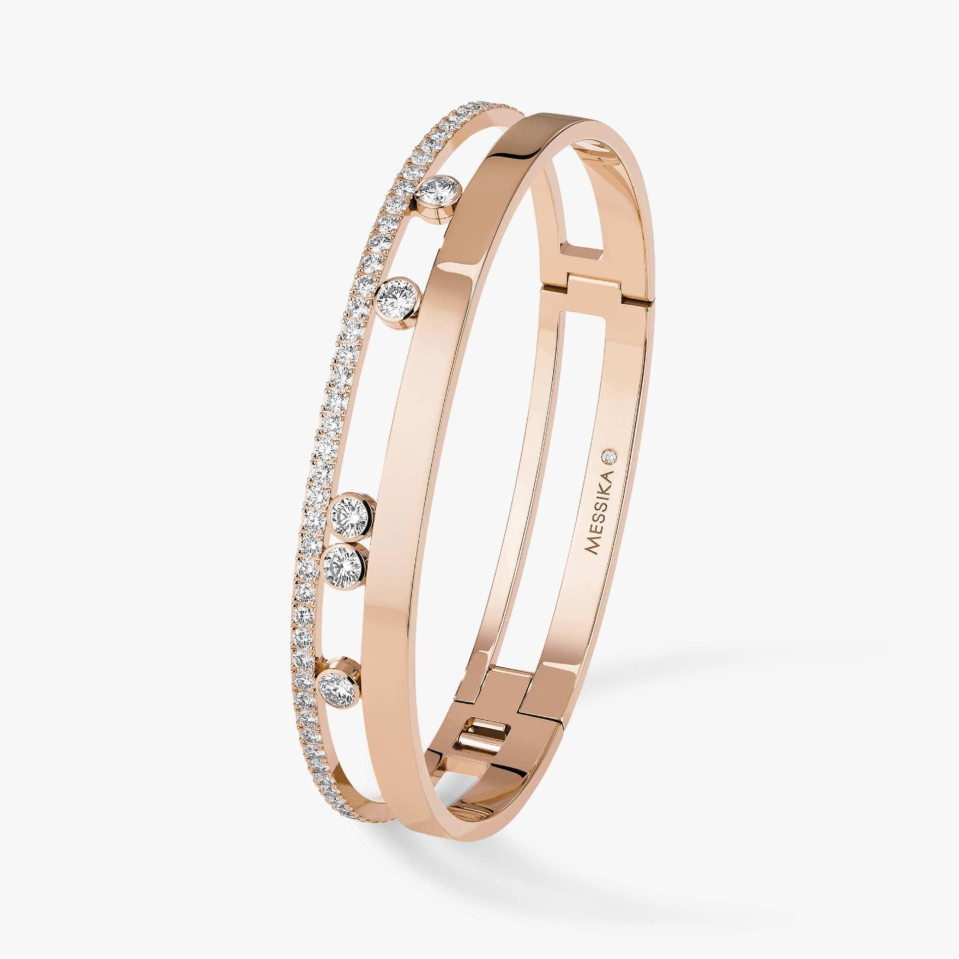 Bracelet Bangle Move Romane GM Diamant Or Rose