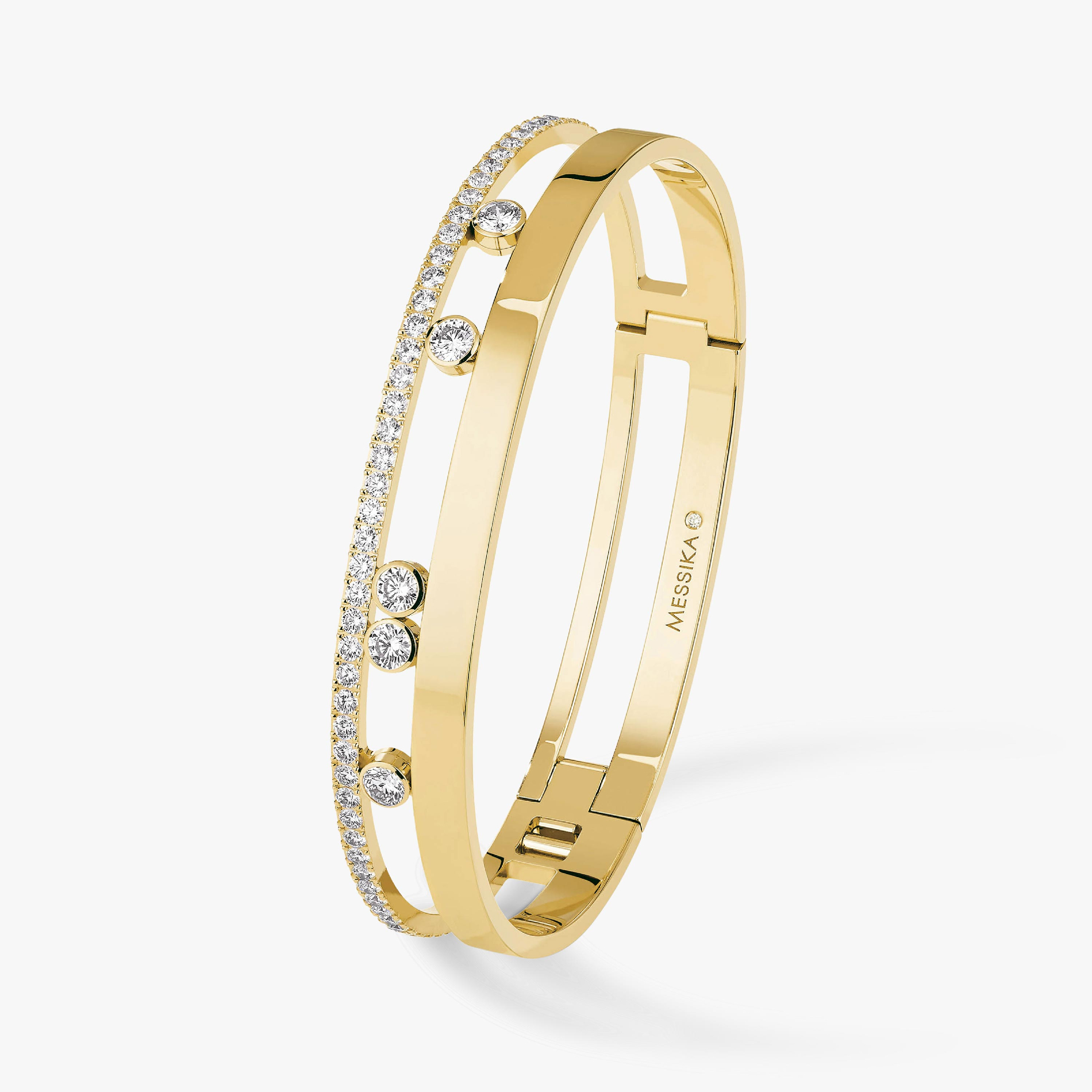 Bracelet Bangle Move Romane GM Diamant Or Jaune