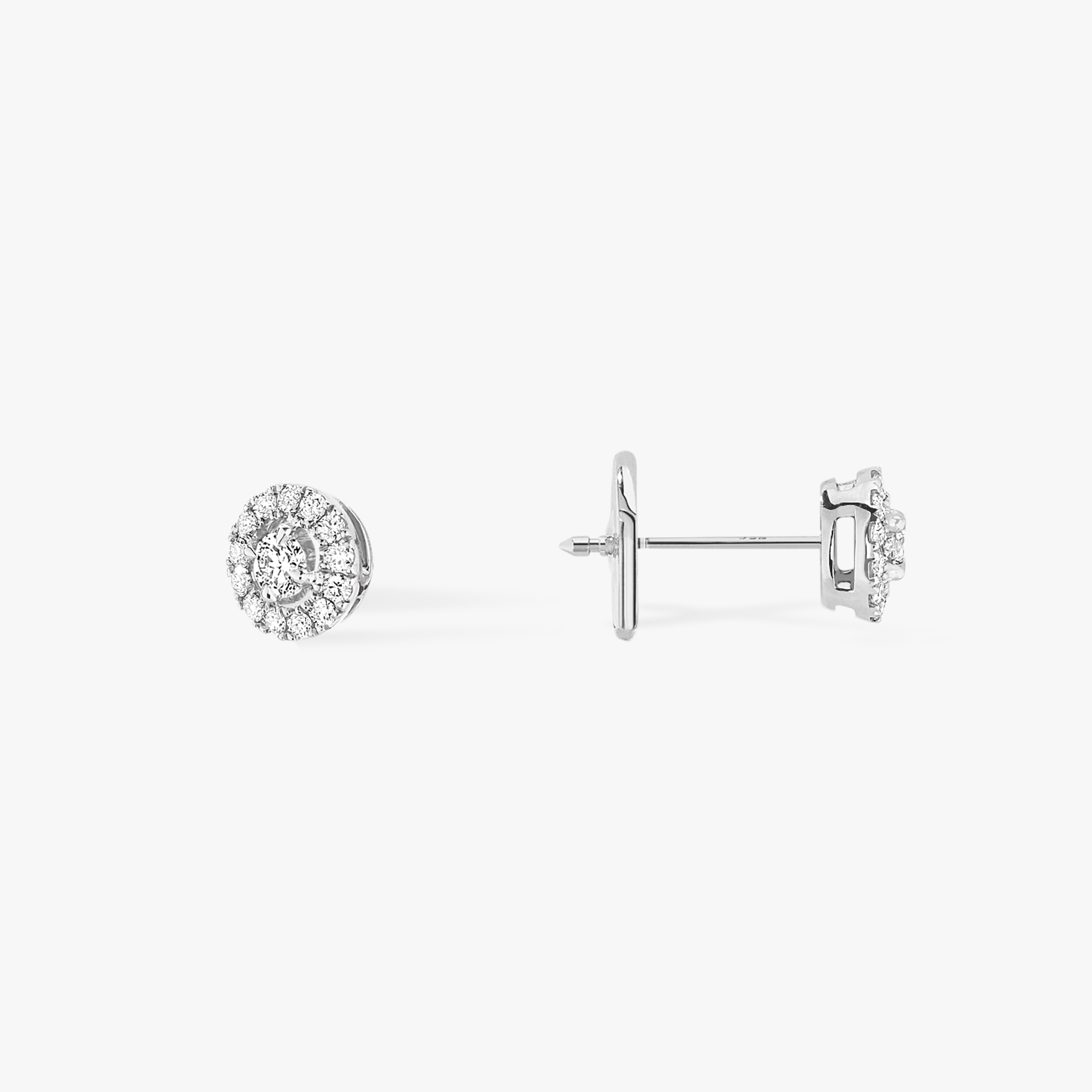 Boucles Joy Diamants Ronds PM d'oreilles Diamant Or Blanc Joy Référence :  06954-WG -3