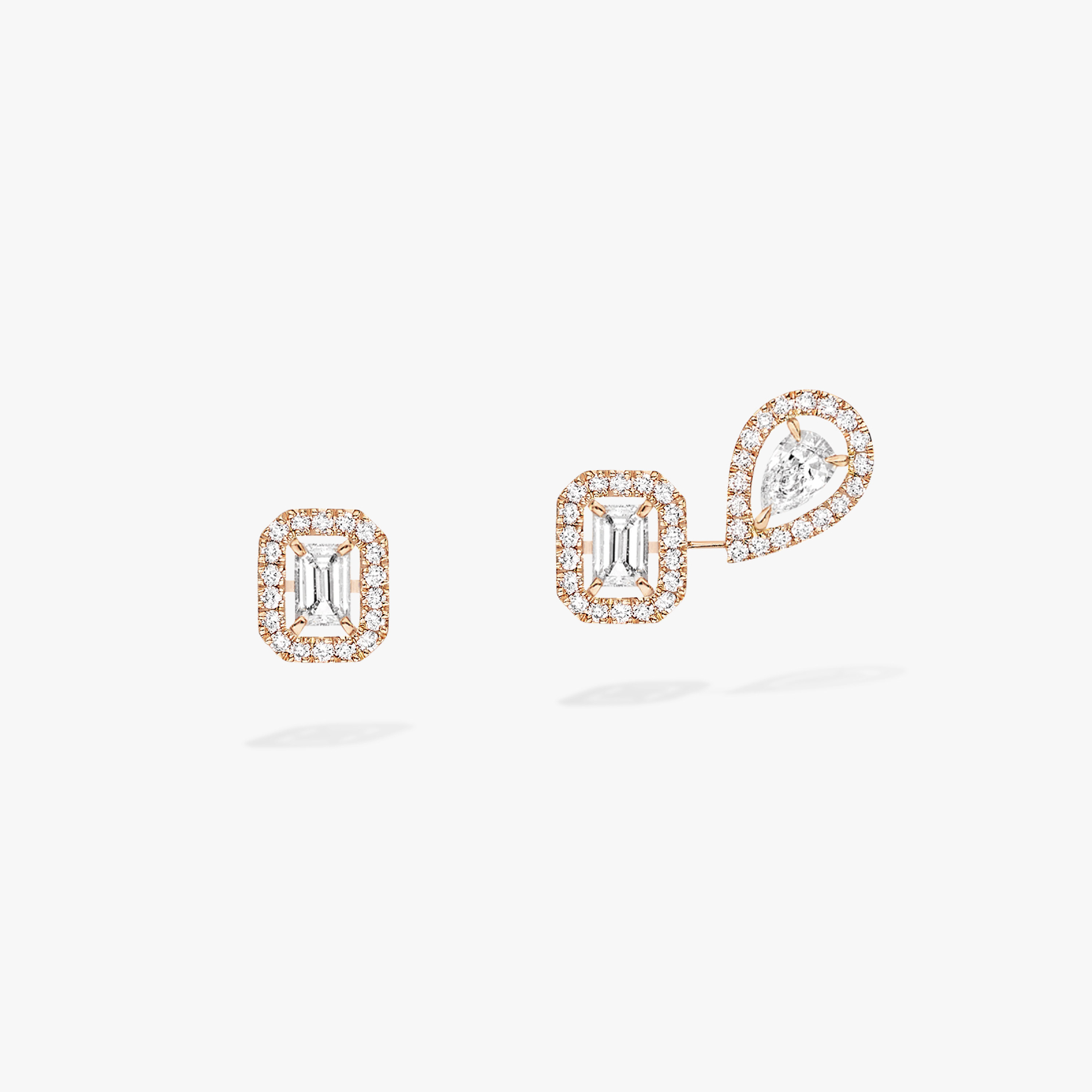 Boucles My Twin 1+2 0,10ct x3 d'oreilles Diamant Or Rose