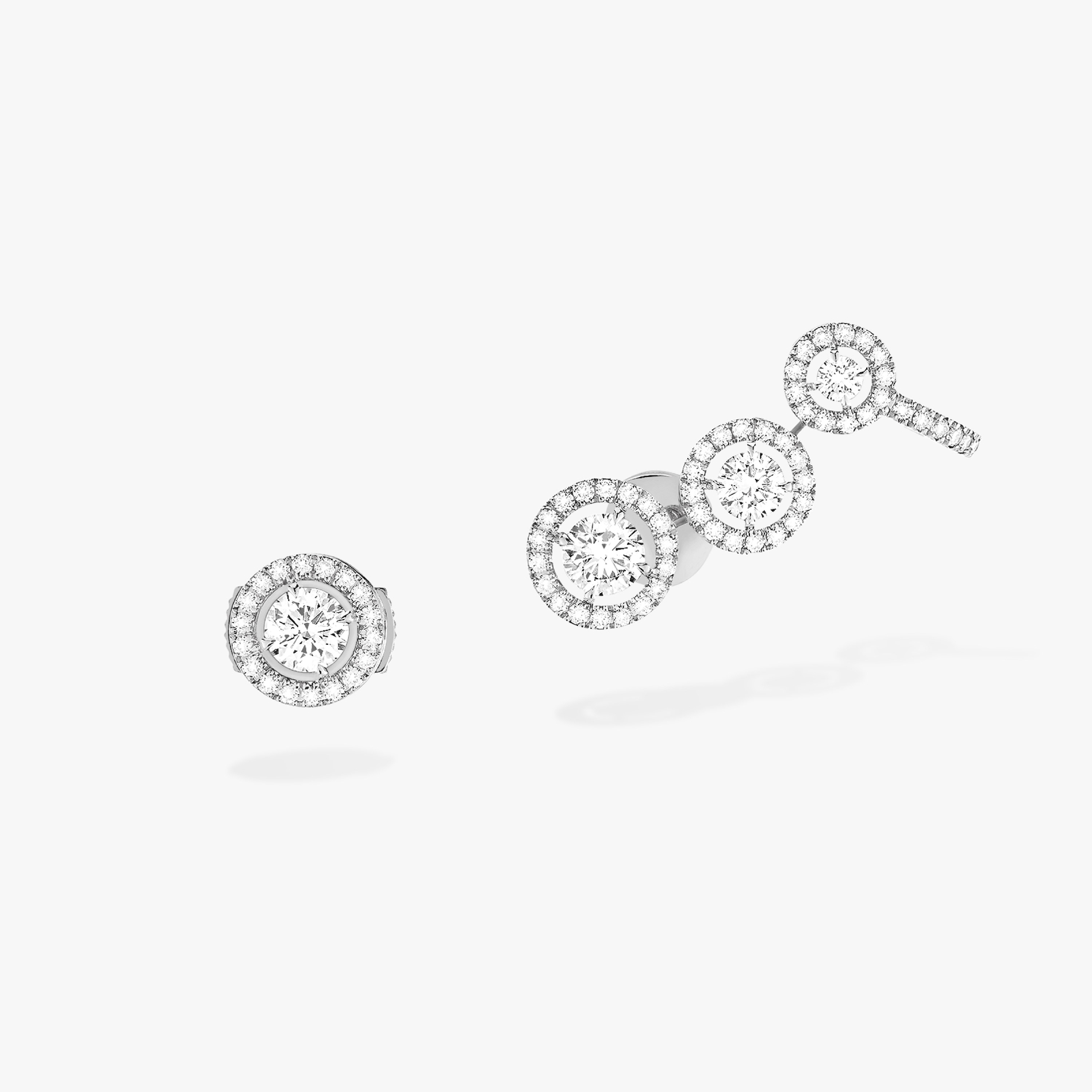 Boucles Joy Trio d'oreilles Diamant Or Blanc