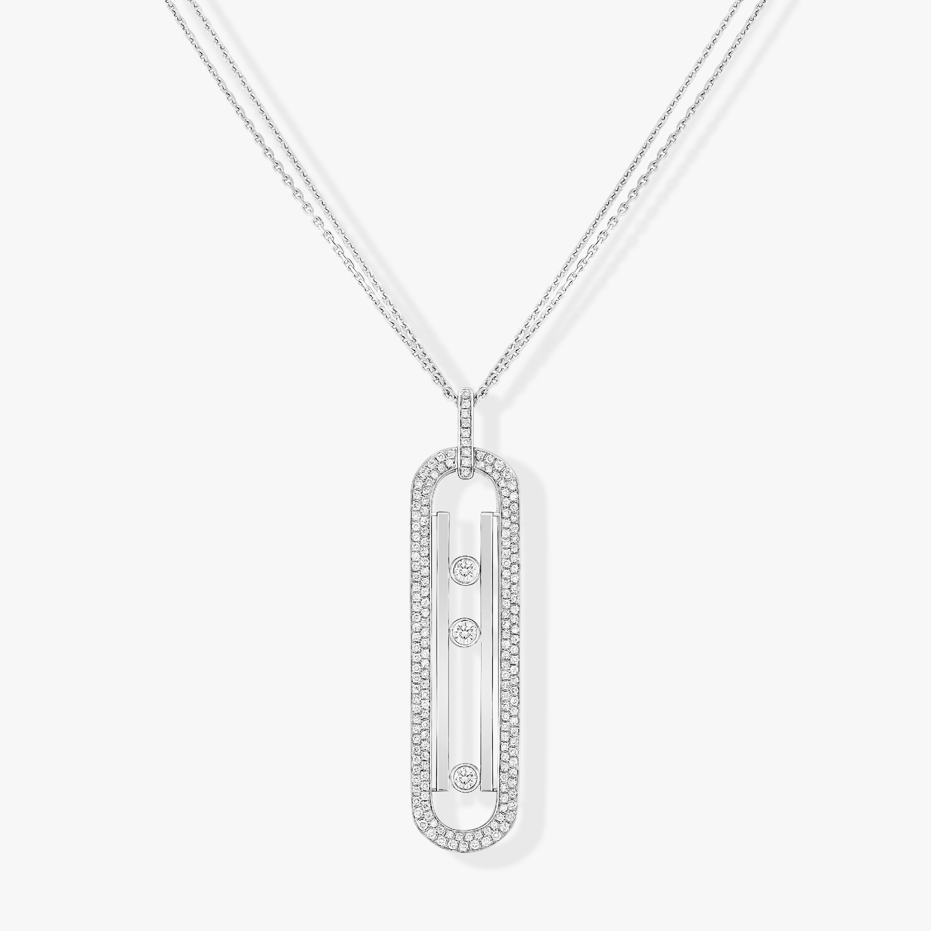 Collier Sautoir Move 10th Anniversary Diamant Or Blanc