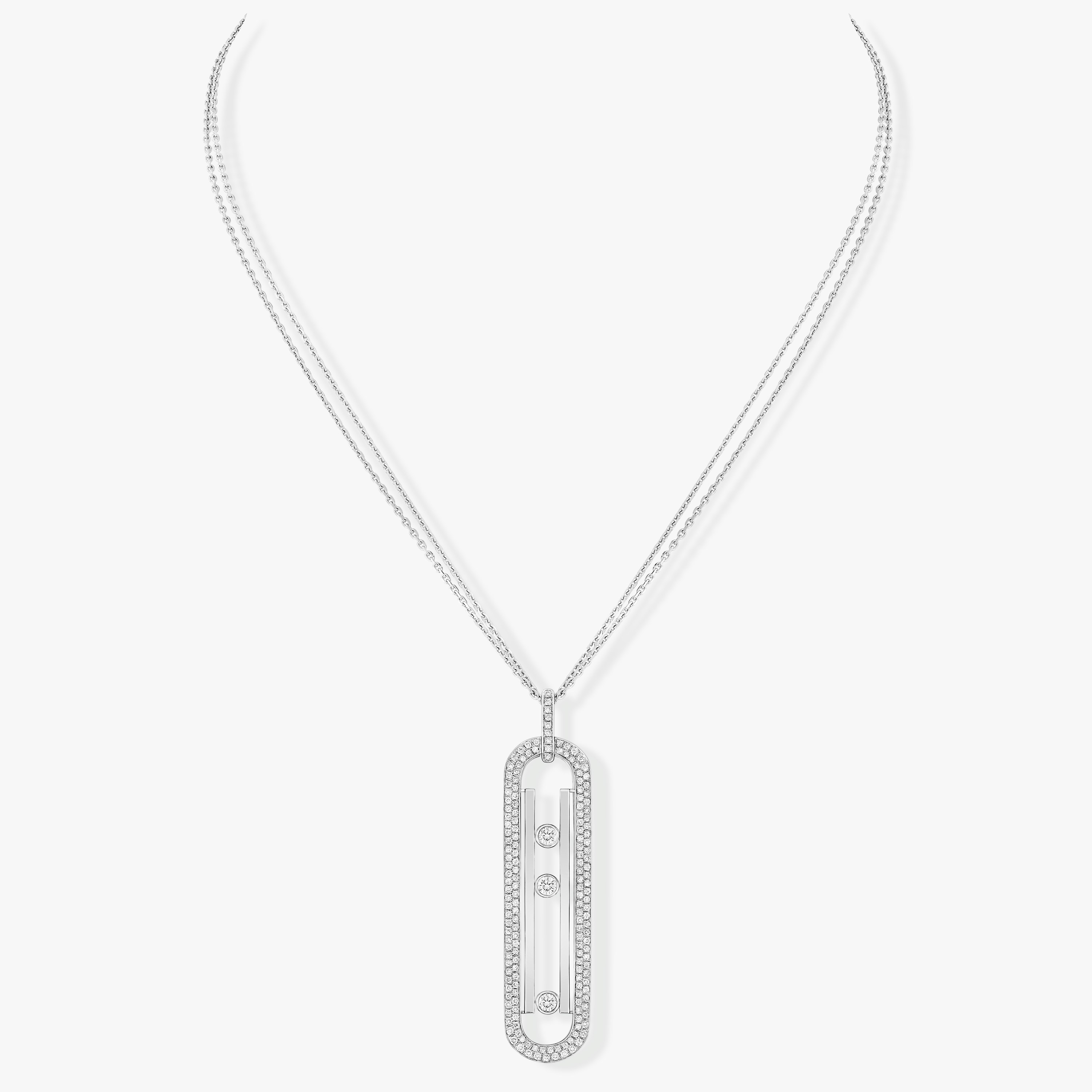 Collier Sautoir Move 10th Anniversary Diamant Or Blanc Move 10th Référence :  07228-WG -2