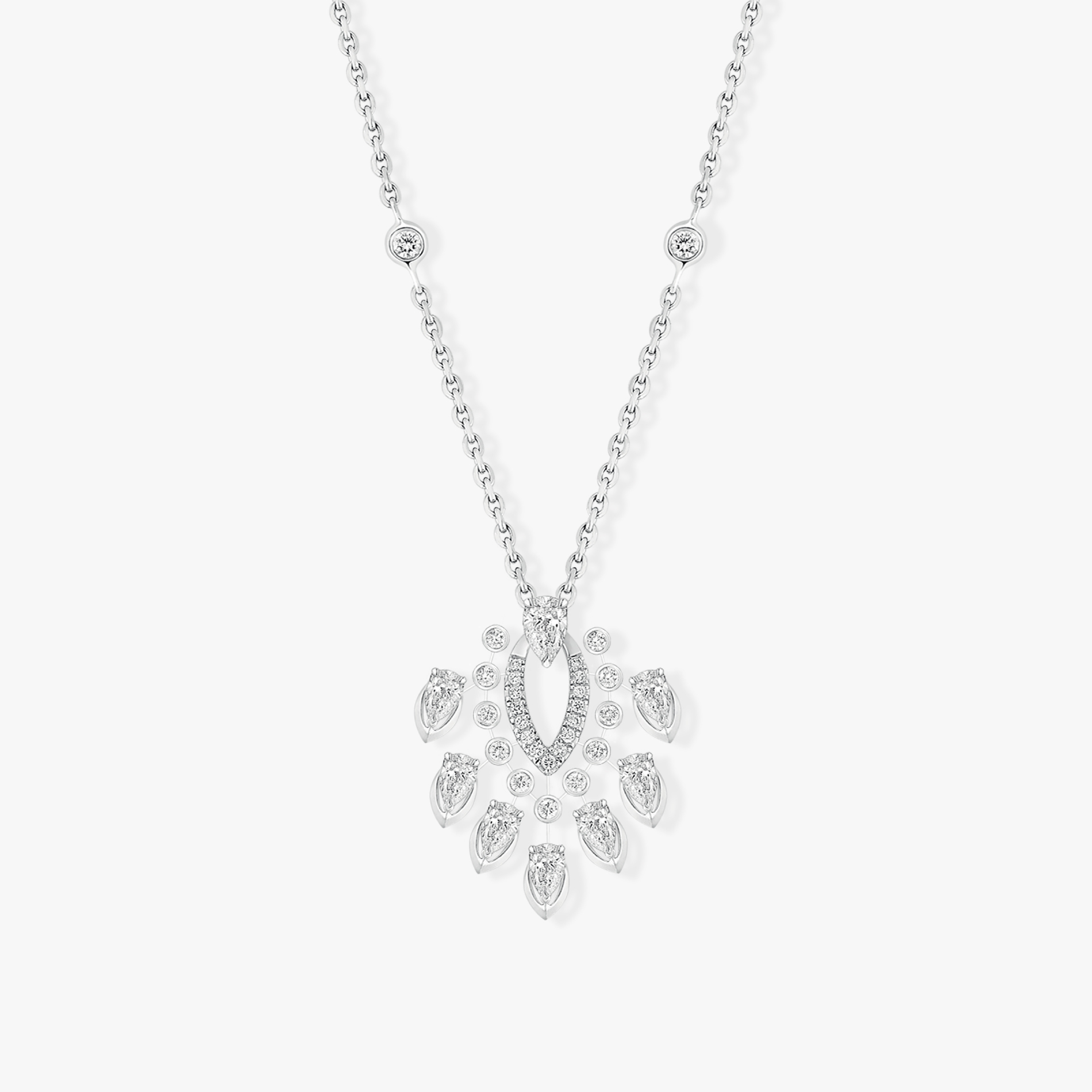 Collier Pendentif Desert Bloom Diamant Or Blanc