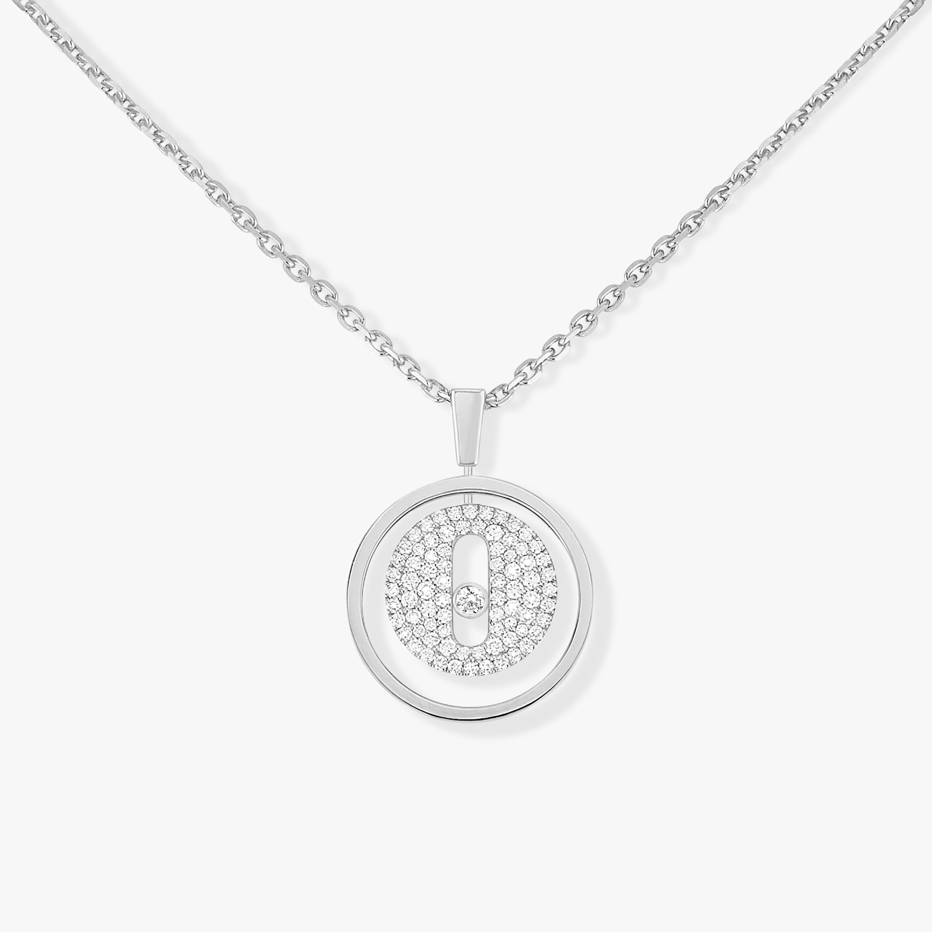 Collier Lucky Move PM Pavé Diamant Or Blanc