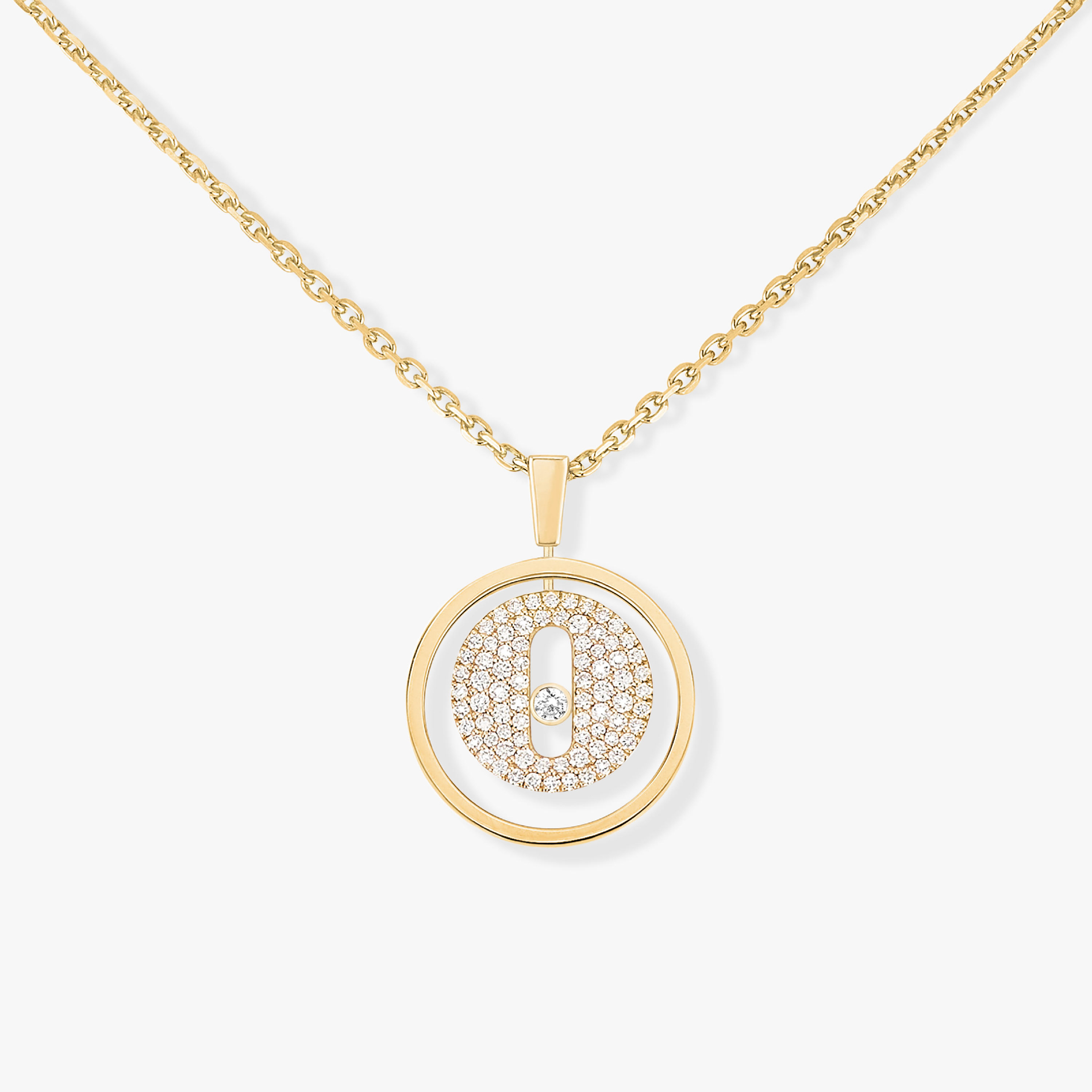 Collier Lucky Move PM Pavé Diamant Or Jaune