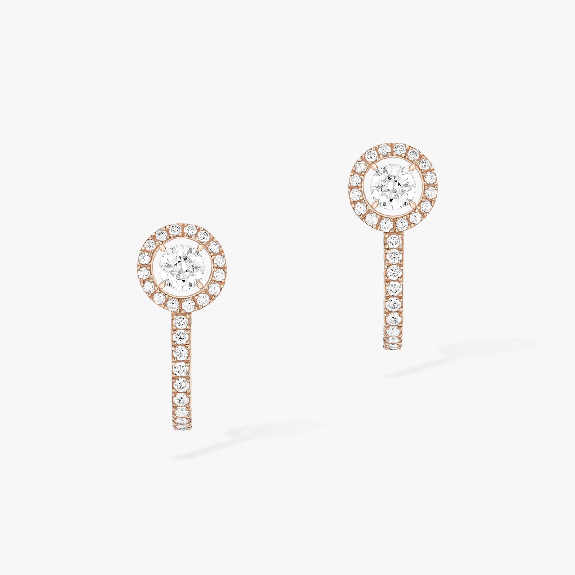 Boucles Créoles Joy Diamants Ronds 2x0,10ct d'oreilles Diamant Or Rose