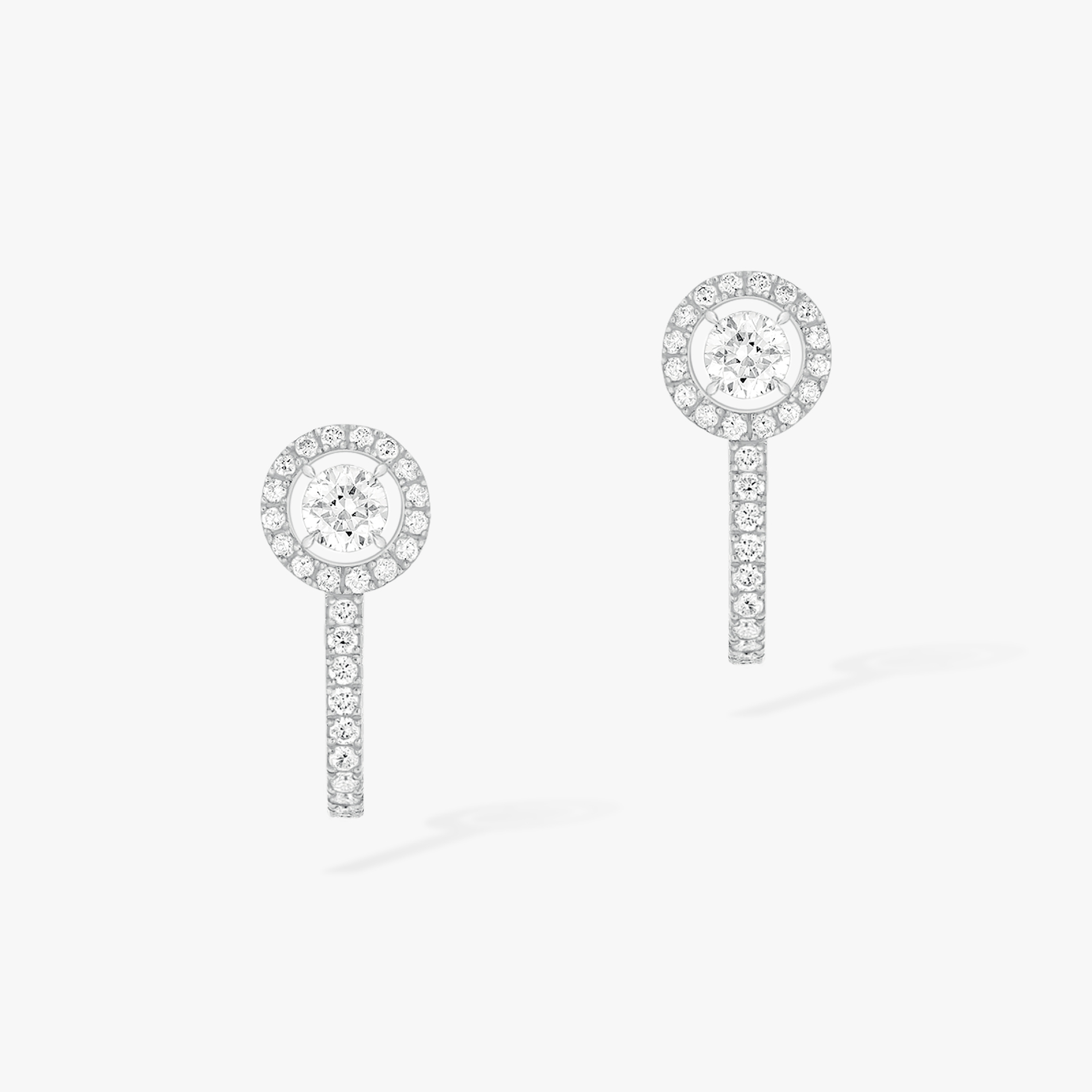 Boucles Créoles Joy Diamants Ronds 2x0,10ct d'oreilles Diamant Or Blanc