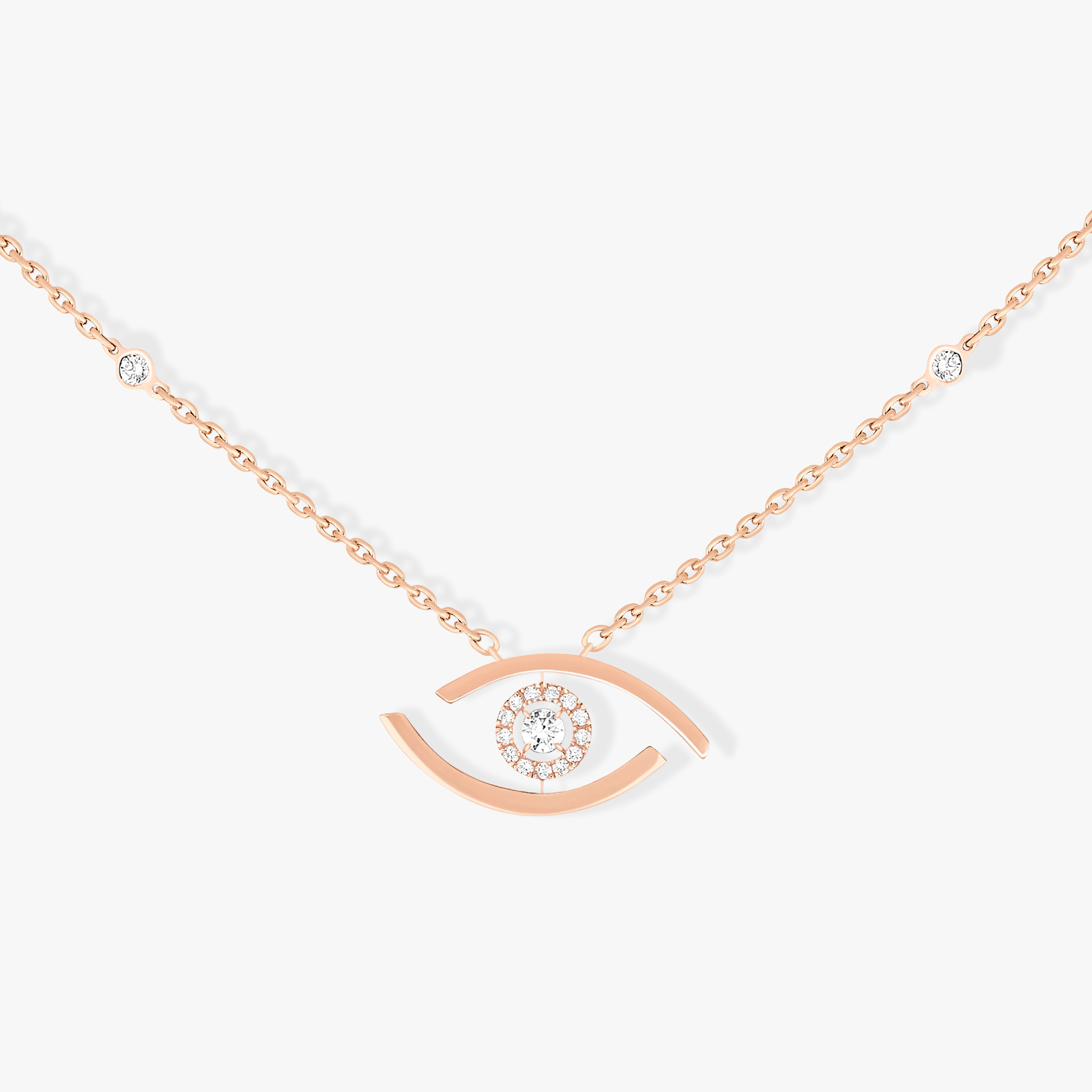 Collier Lucky Eye Diamant Or Rose