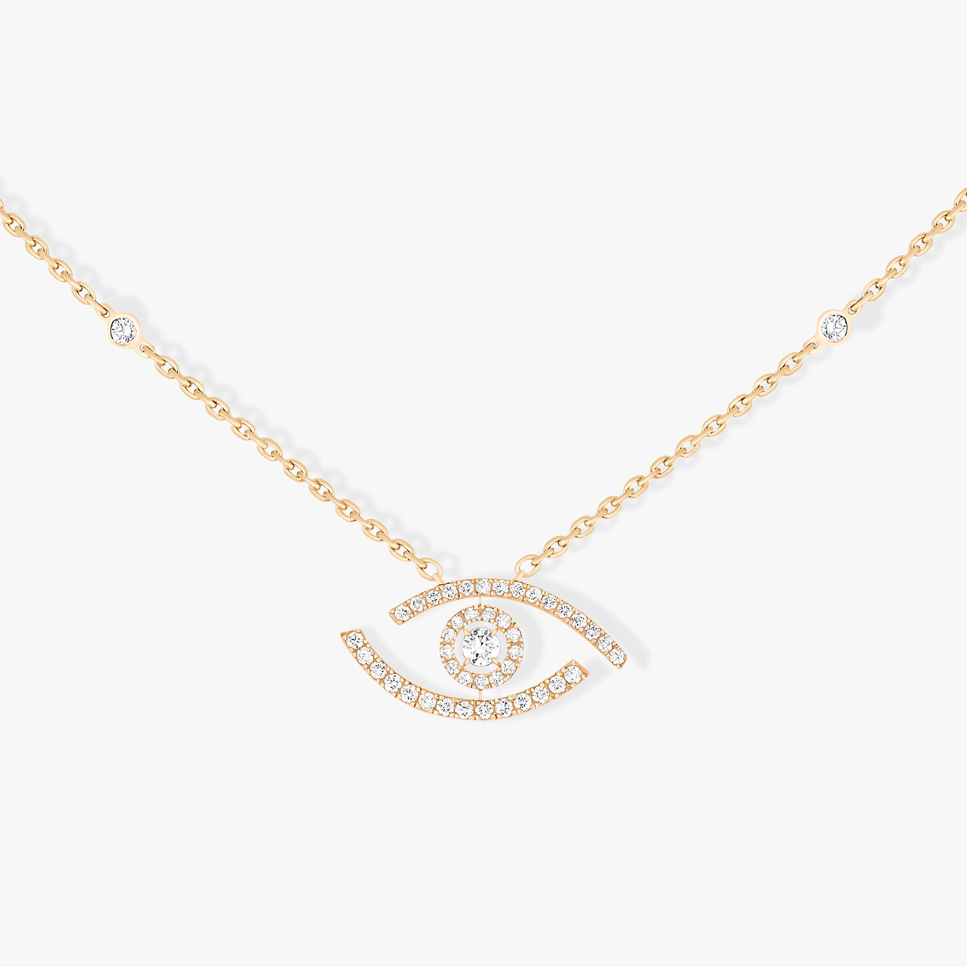 Collier Lucky Eye Pavé Diamant Or Jaune