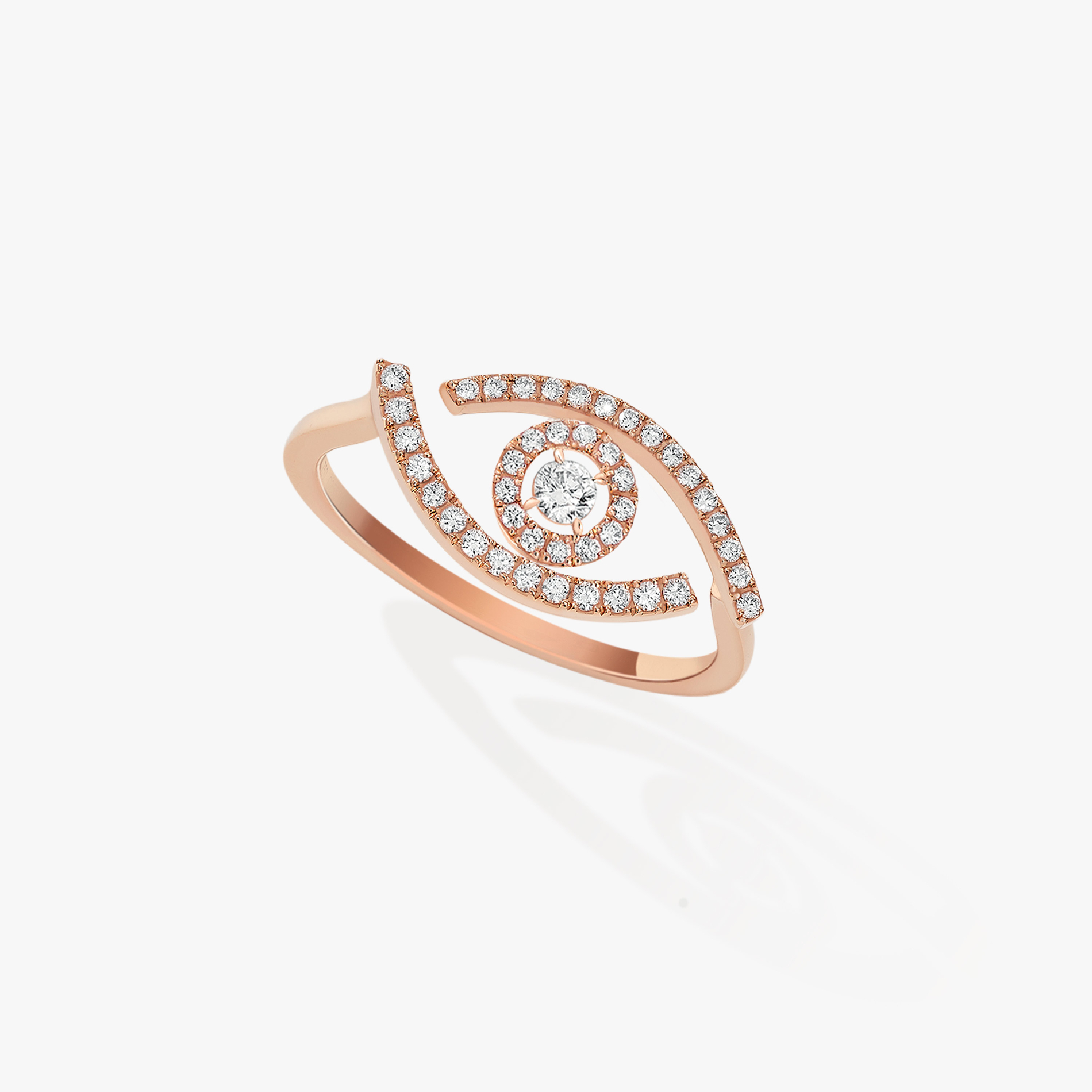 Bague Lucky Eye Pavée Diamant Or Rose