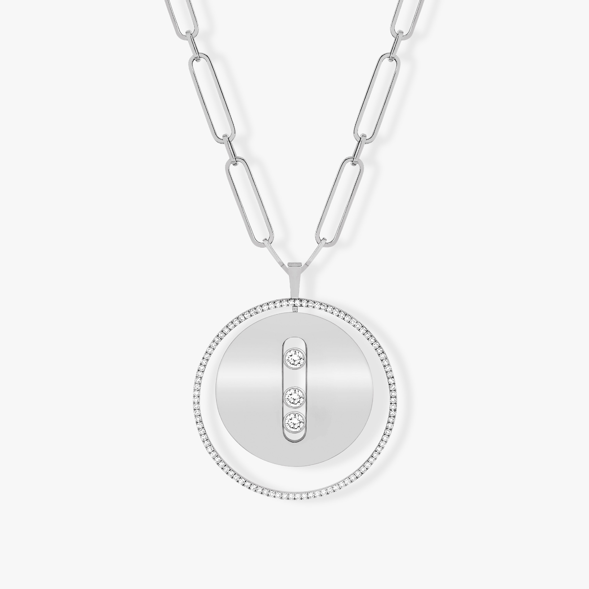 Collier Sautoir Lucky Move GM Diamant Or Blanc