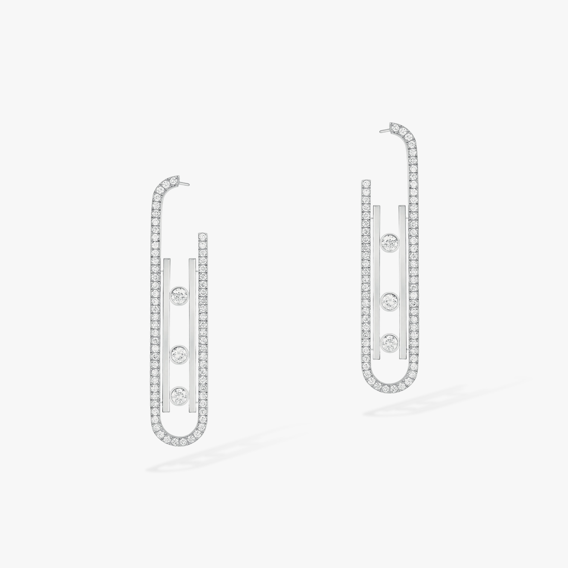 Boucles Boucles d'oreilles Move 10th PM d'oreilles Diamant Or Blanc