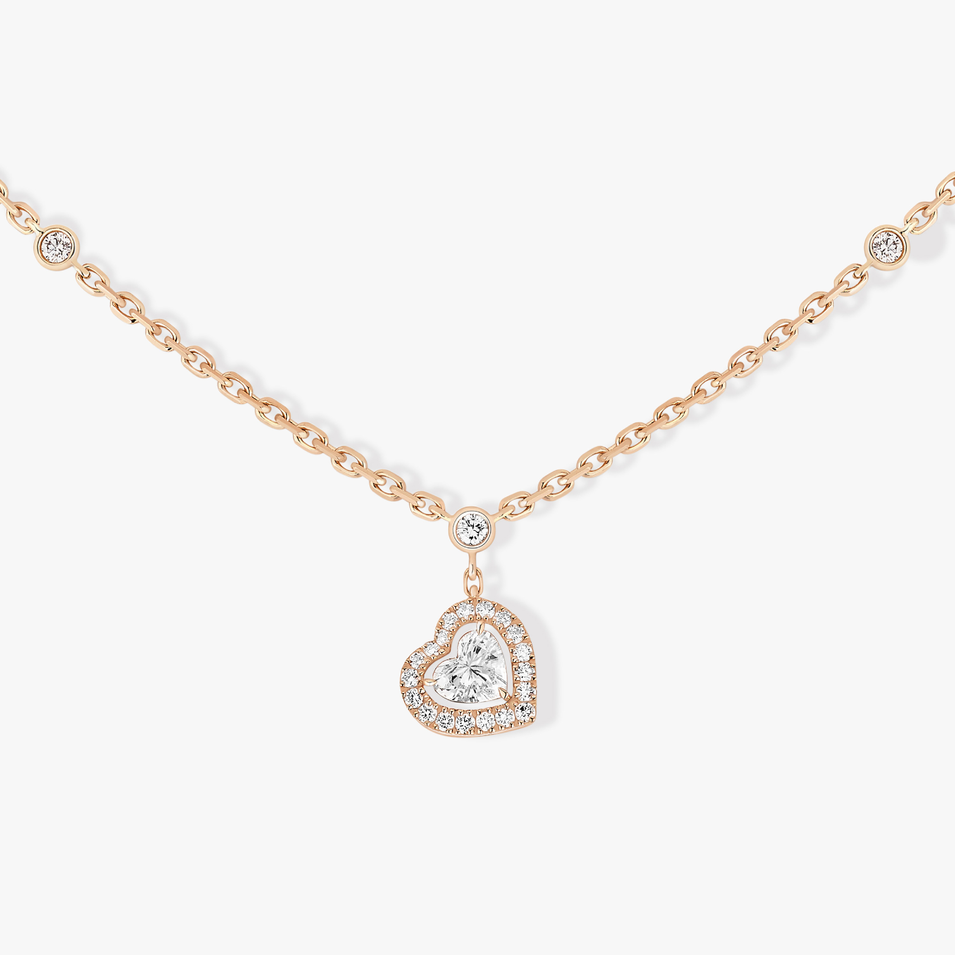 Collier Joy diamant cœur 0,15ct Diamant Or Rose