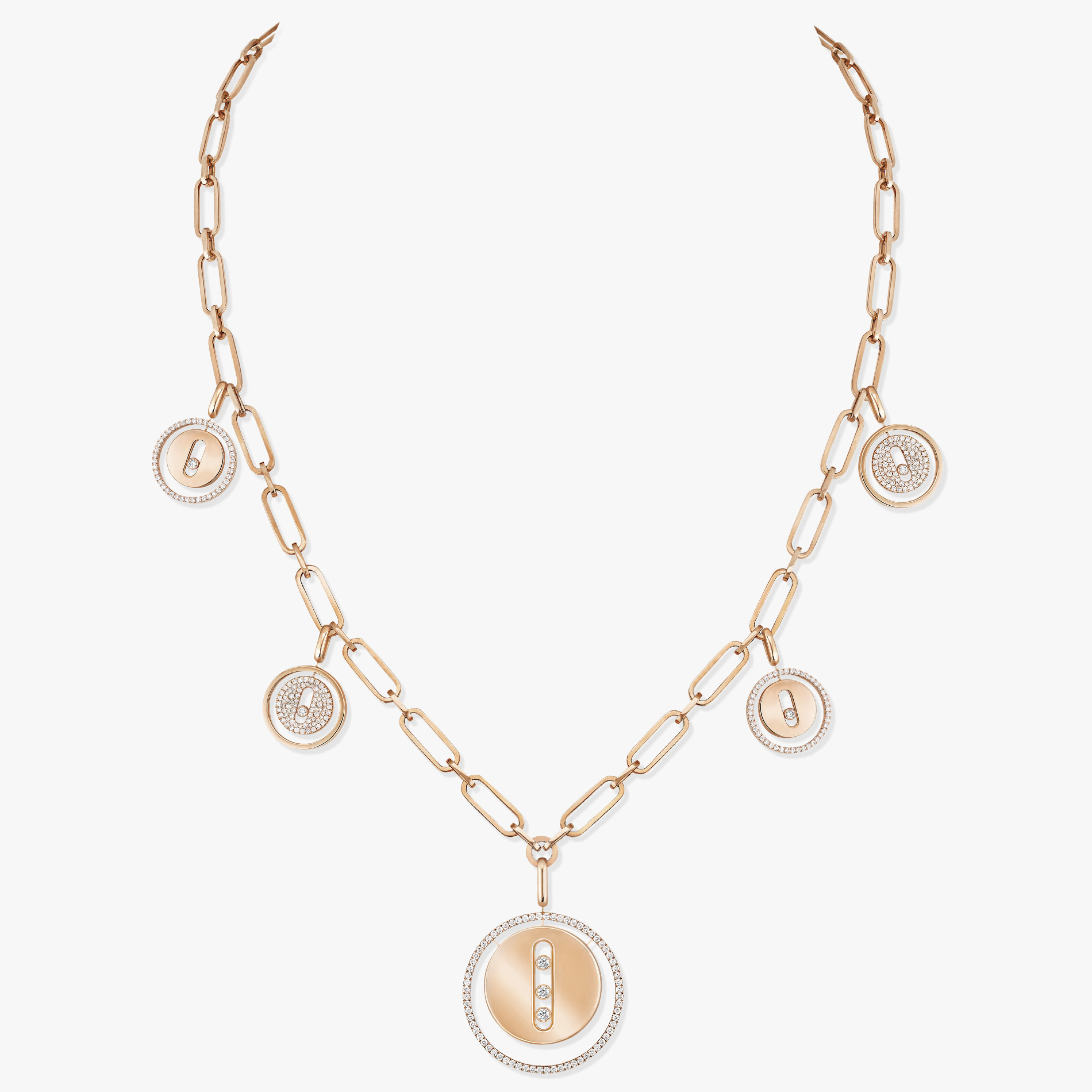 Collier Lucky Move Charms Diamant Or Rose