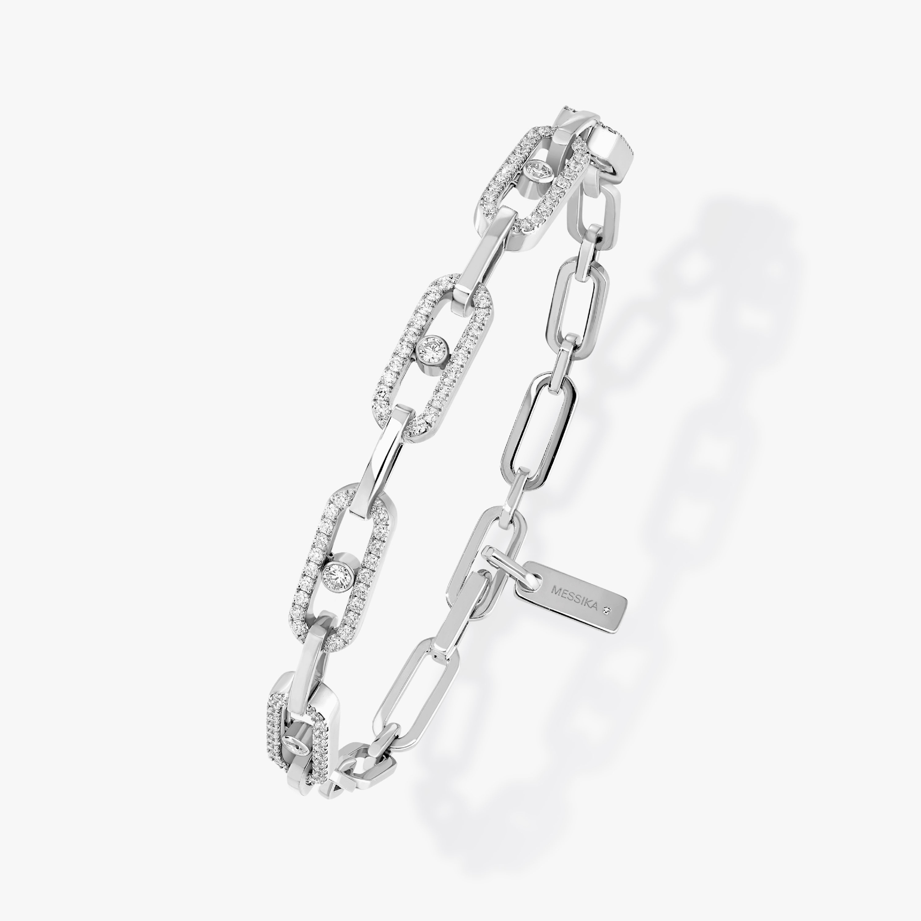 Bracelet Move Link Multi Diamant Or Blanc