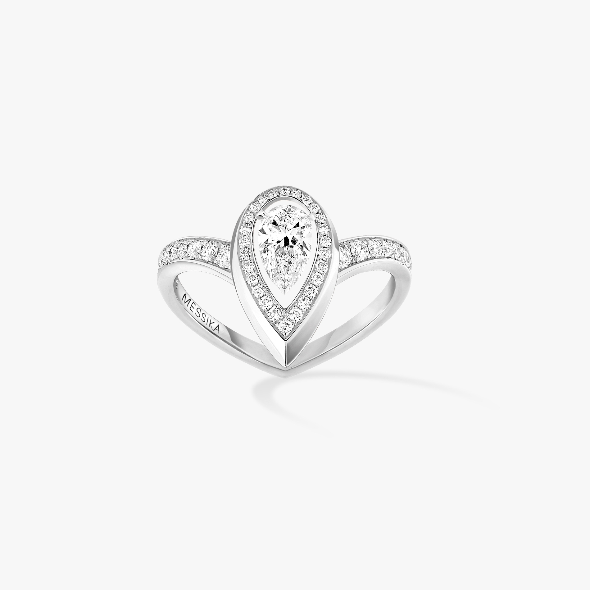 Bague diamant or blanc fiery 0,30ct