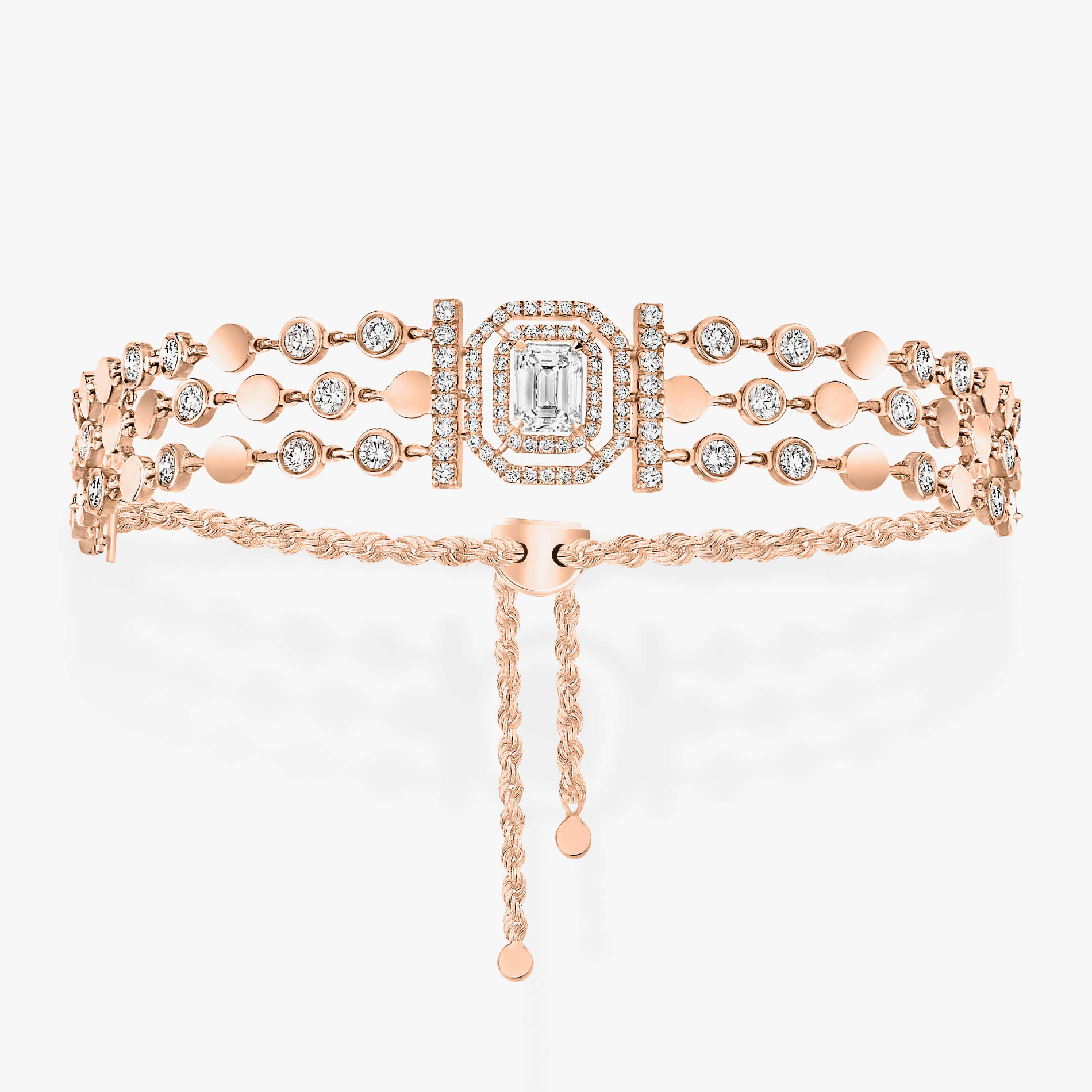 BRACELET DIAMANT OR ROSE D-VIBES MULTI RANGS