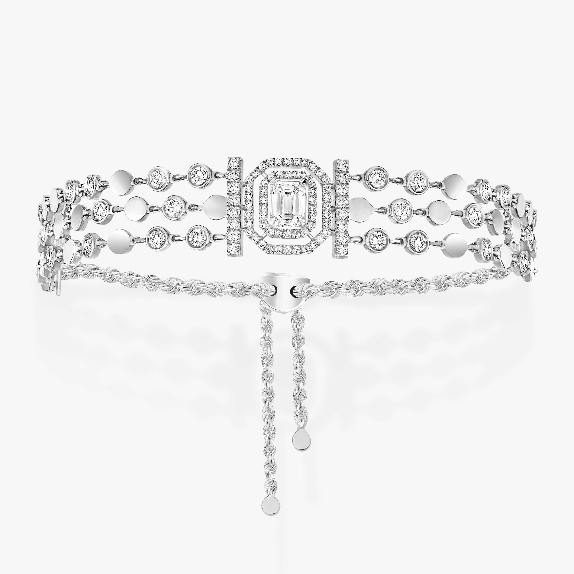 BRACELET DIAMANT OR BLANC D-VIBES MULTI RANGS