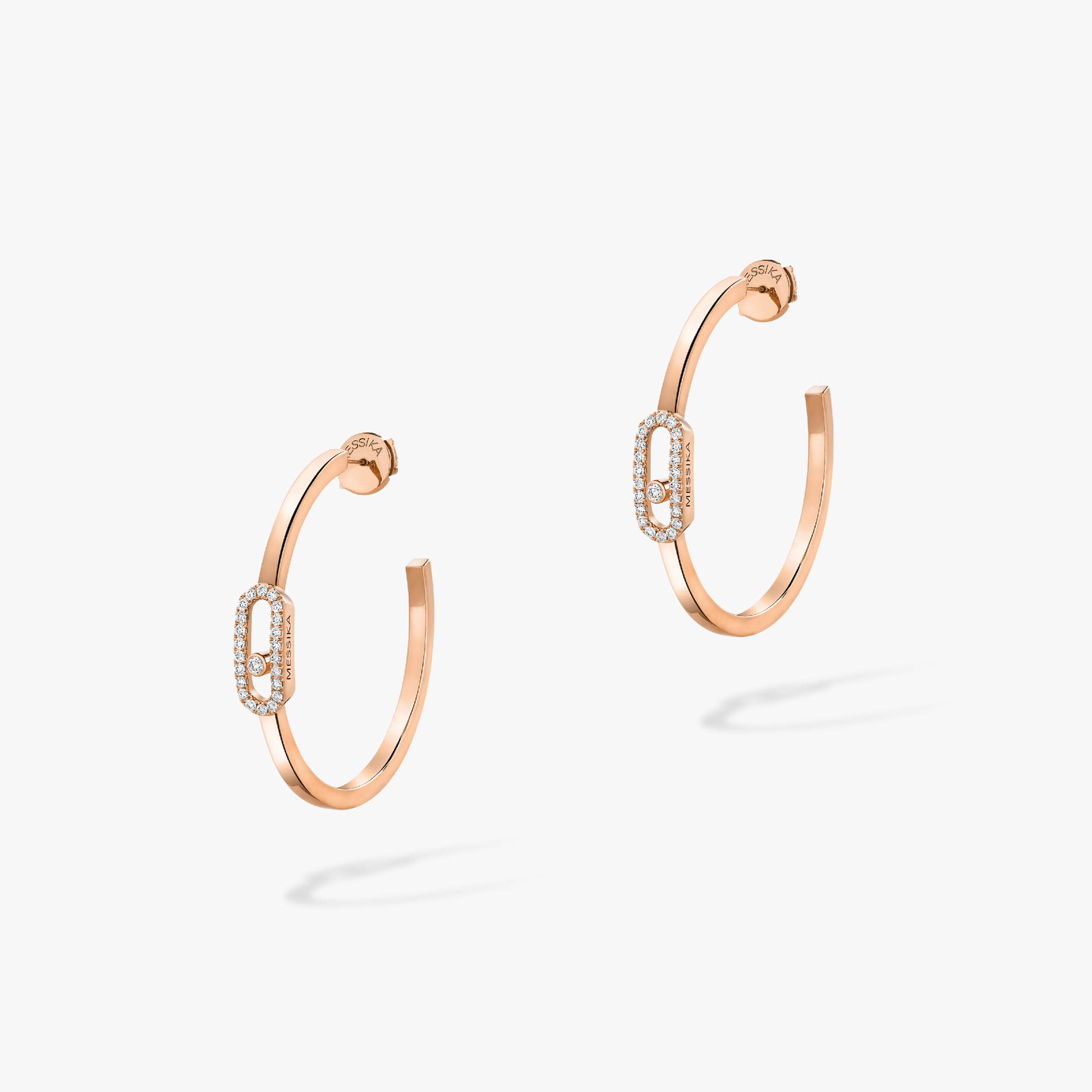 Boucles d'oreilles Femme Or Rose Diamant Créoles Move Uno PM