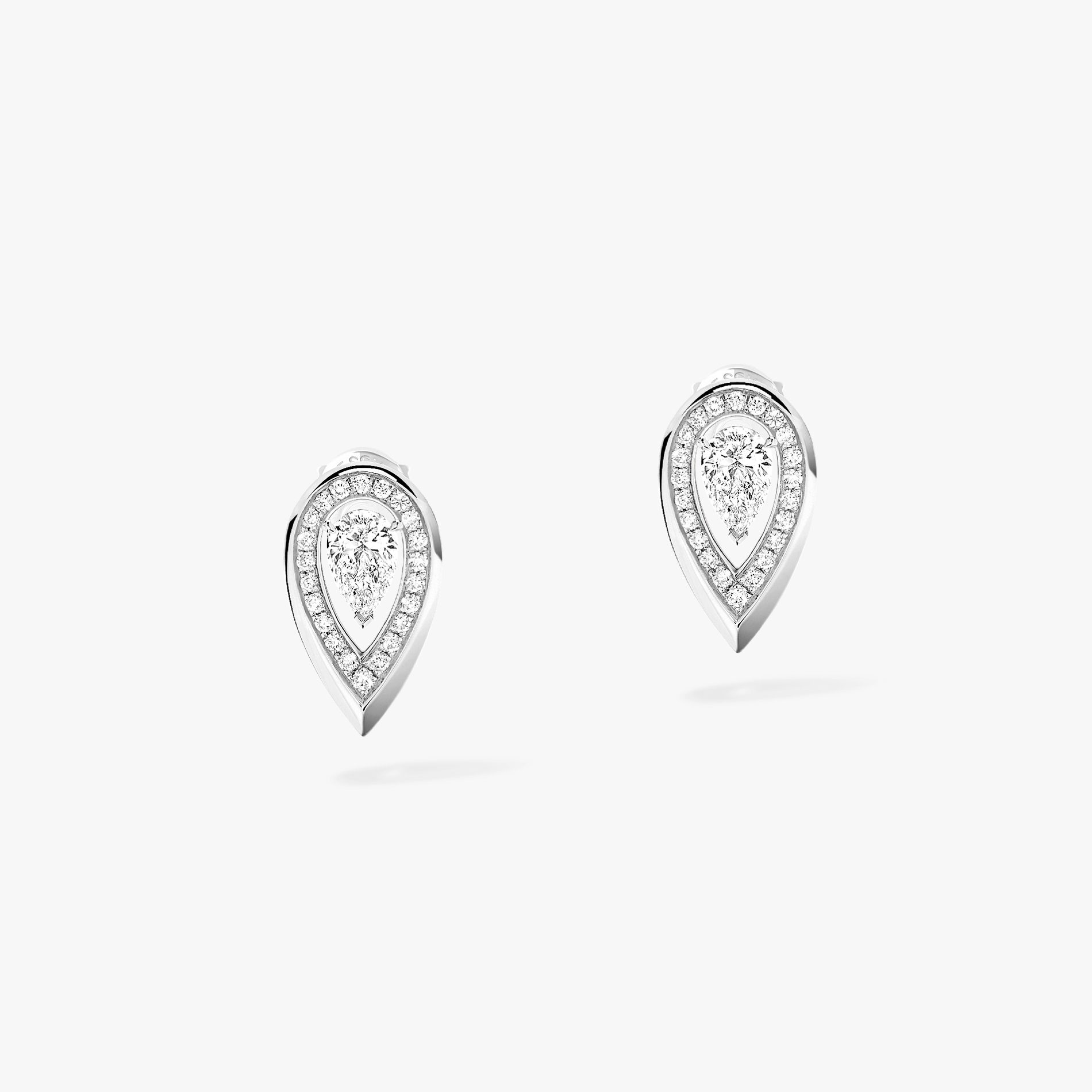 Boucles d'oreilles diamant or blanc fiery 0,10ct