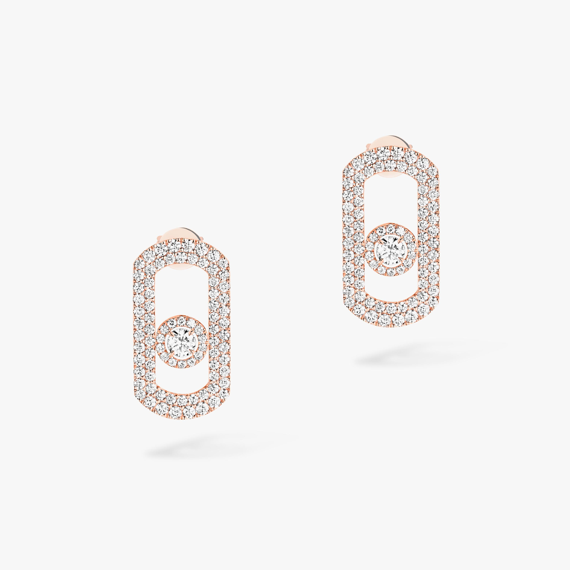  Boucles d'oreilles Or Rose Diamant So Move Pavées 