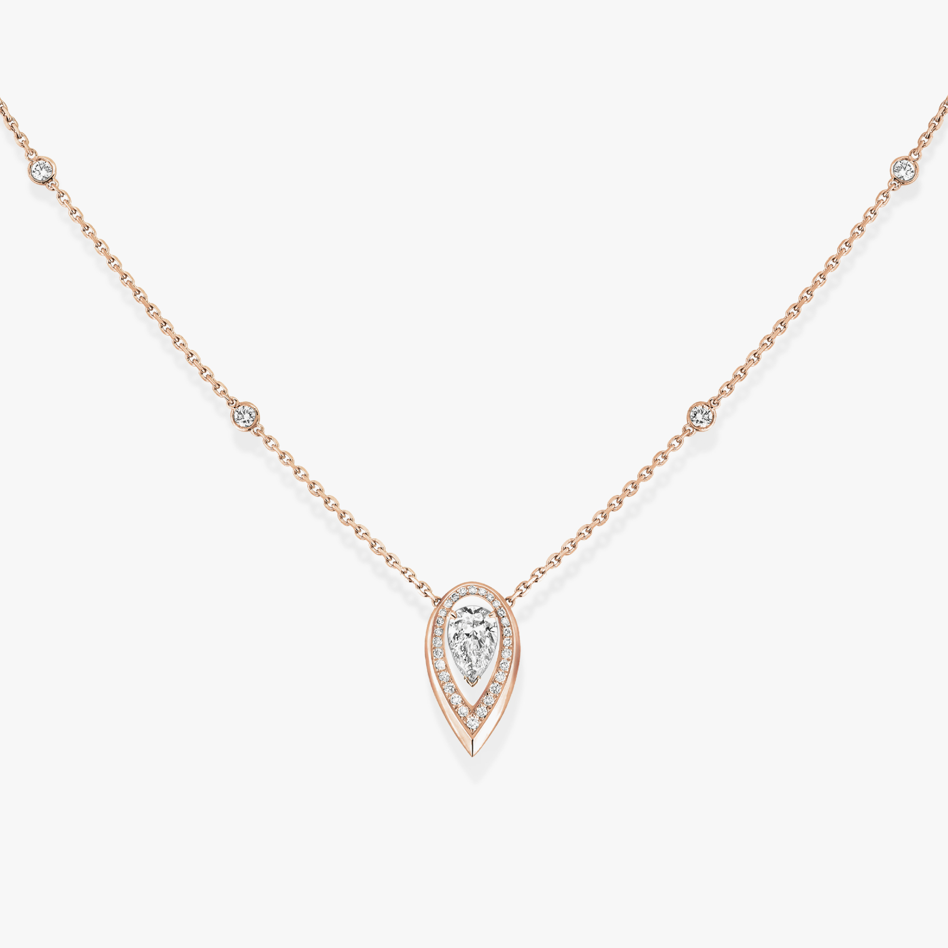 COLLIER DIAMANT OR ROSE FIERY 0,25CT