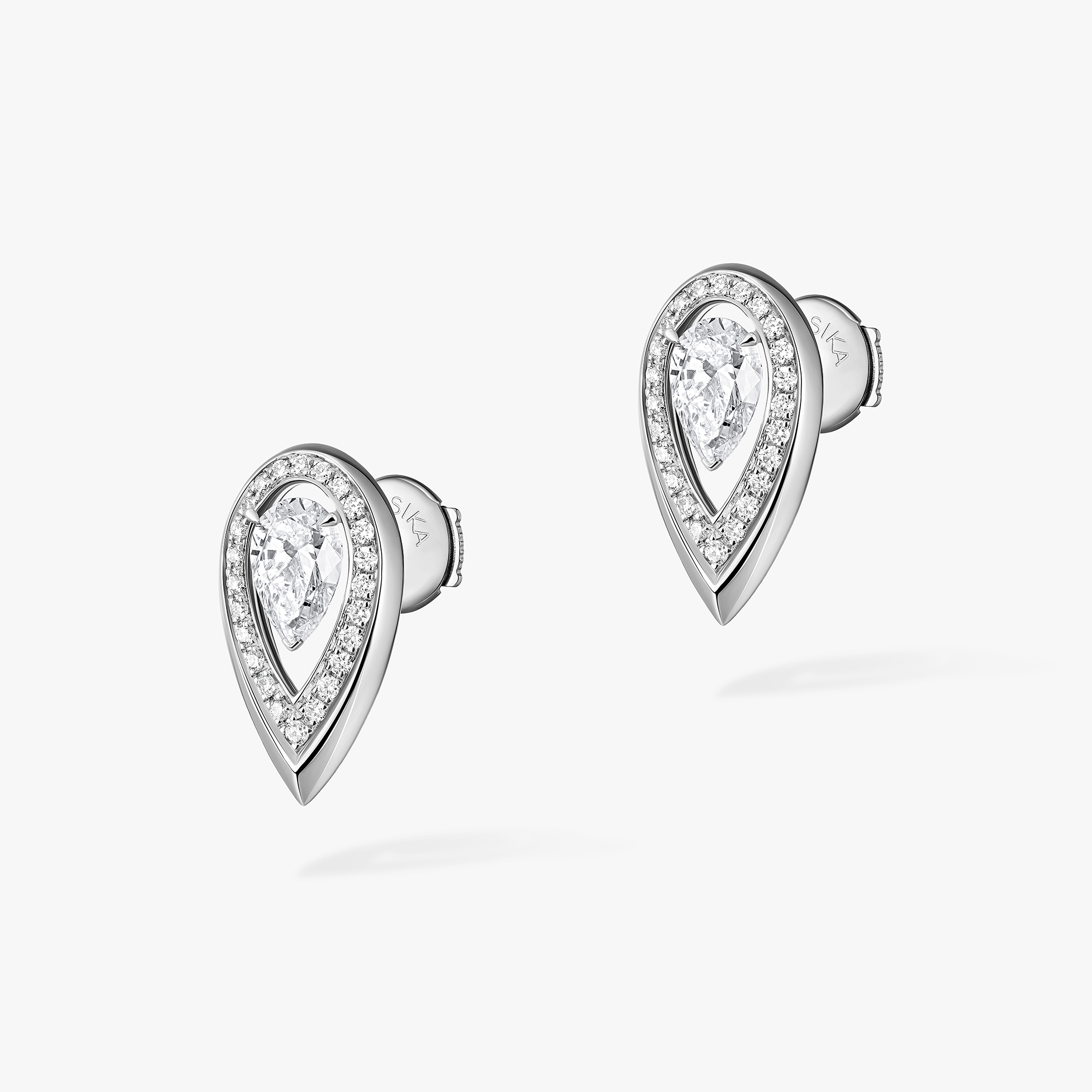 Boucles d'oreilles diamant or blanc Fiery 0,25ct Fiery Référence :  13240-WG -2