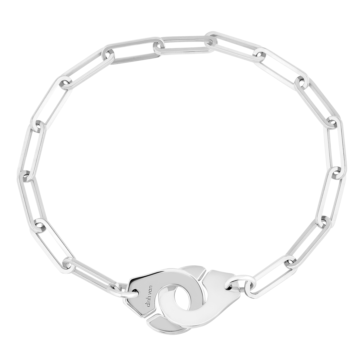 Bracelet Menottes dinh van R12 or blanc