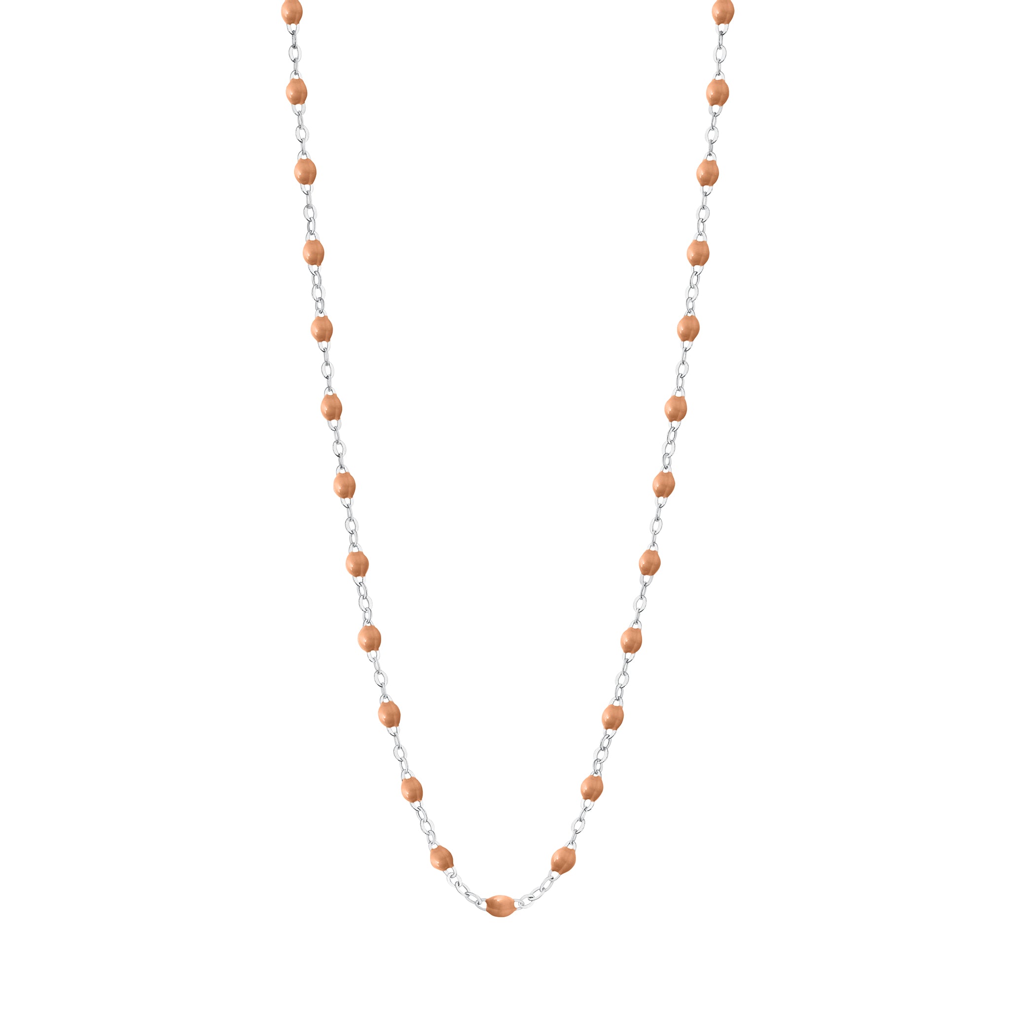 Collier caramel Classique Gigi, or blanc, 42 cm