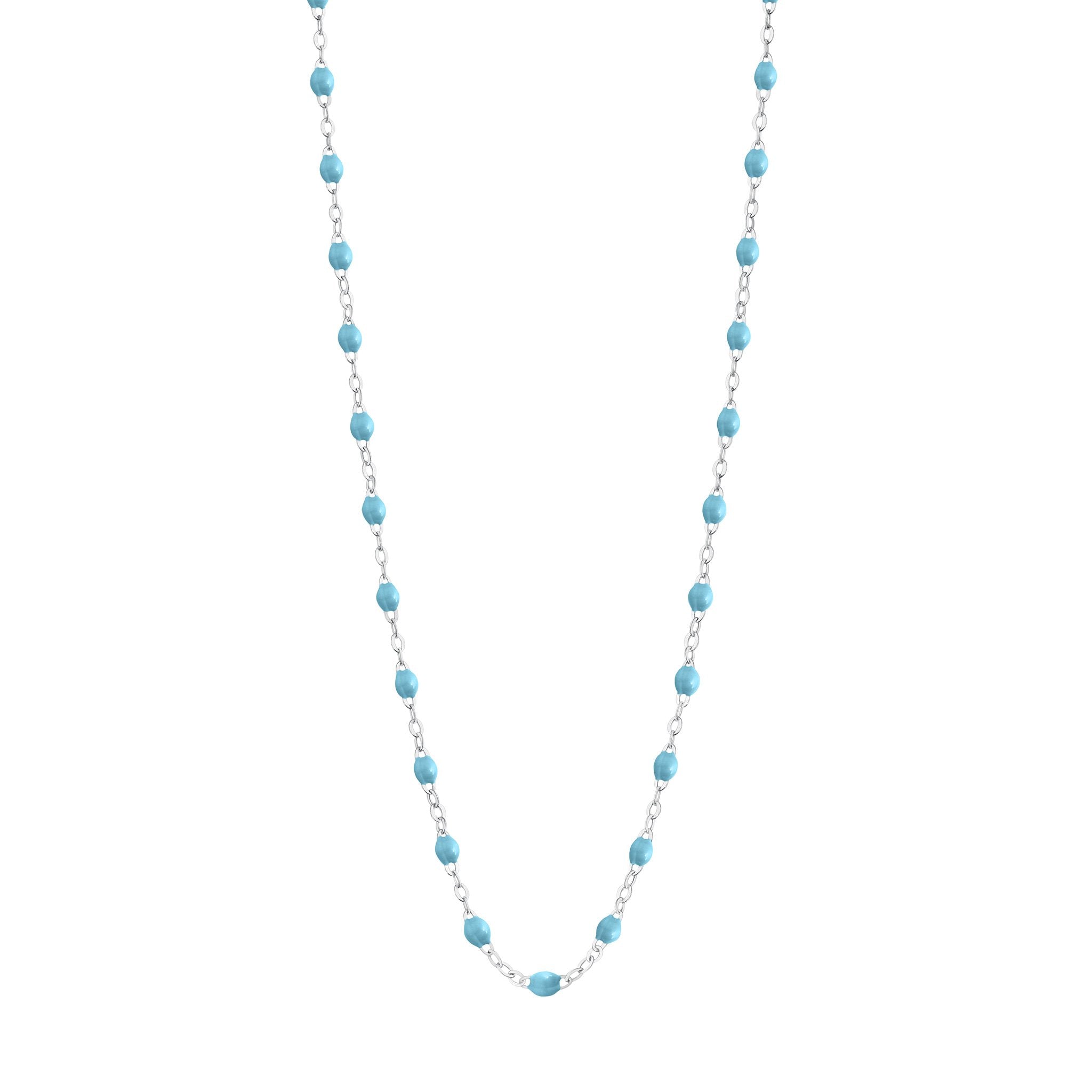 Collier turquoise Classique Gigi, or blanc, 42 cm