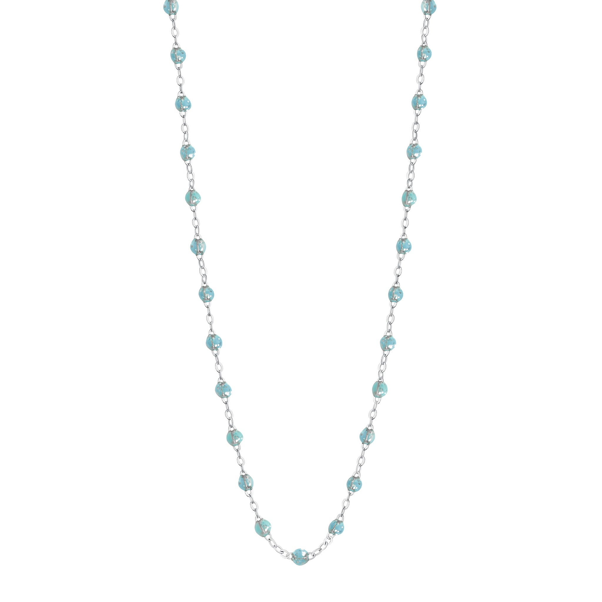 Collier aqua Classique Gigi, or blanc, 50 cm