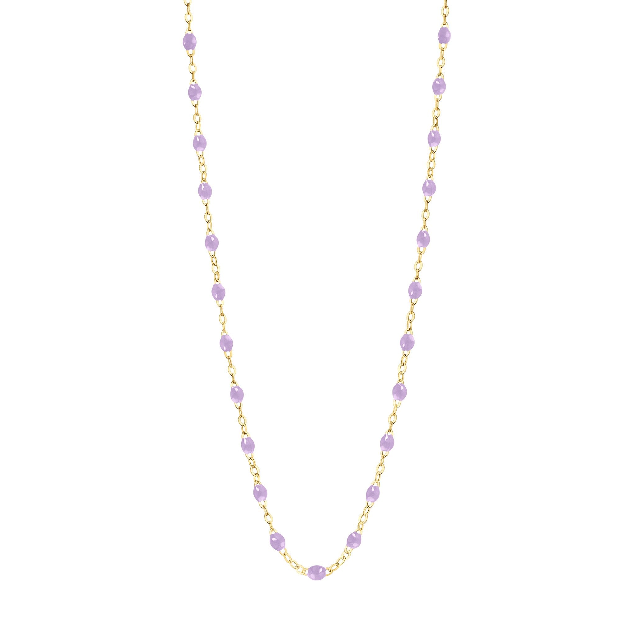 Collier parme Classique Gigi, or jaune, 42 cm