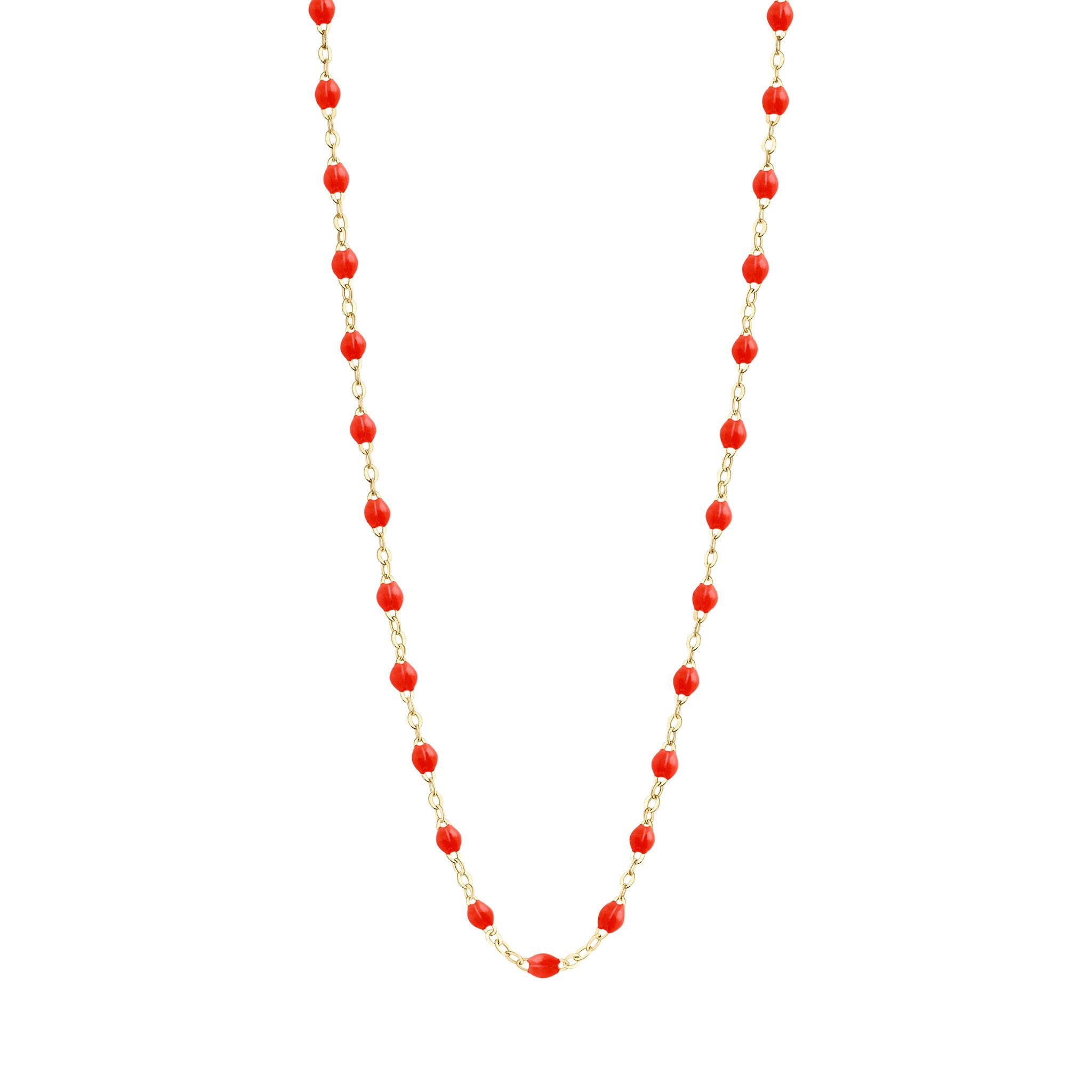 Collier corail Classique Gigi, or jaune, 42 cm