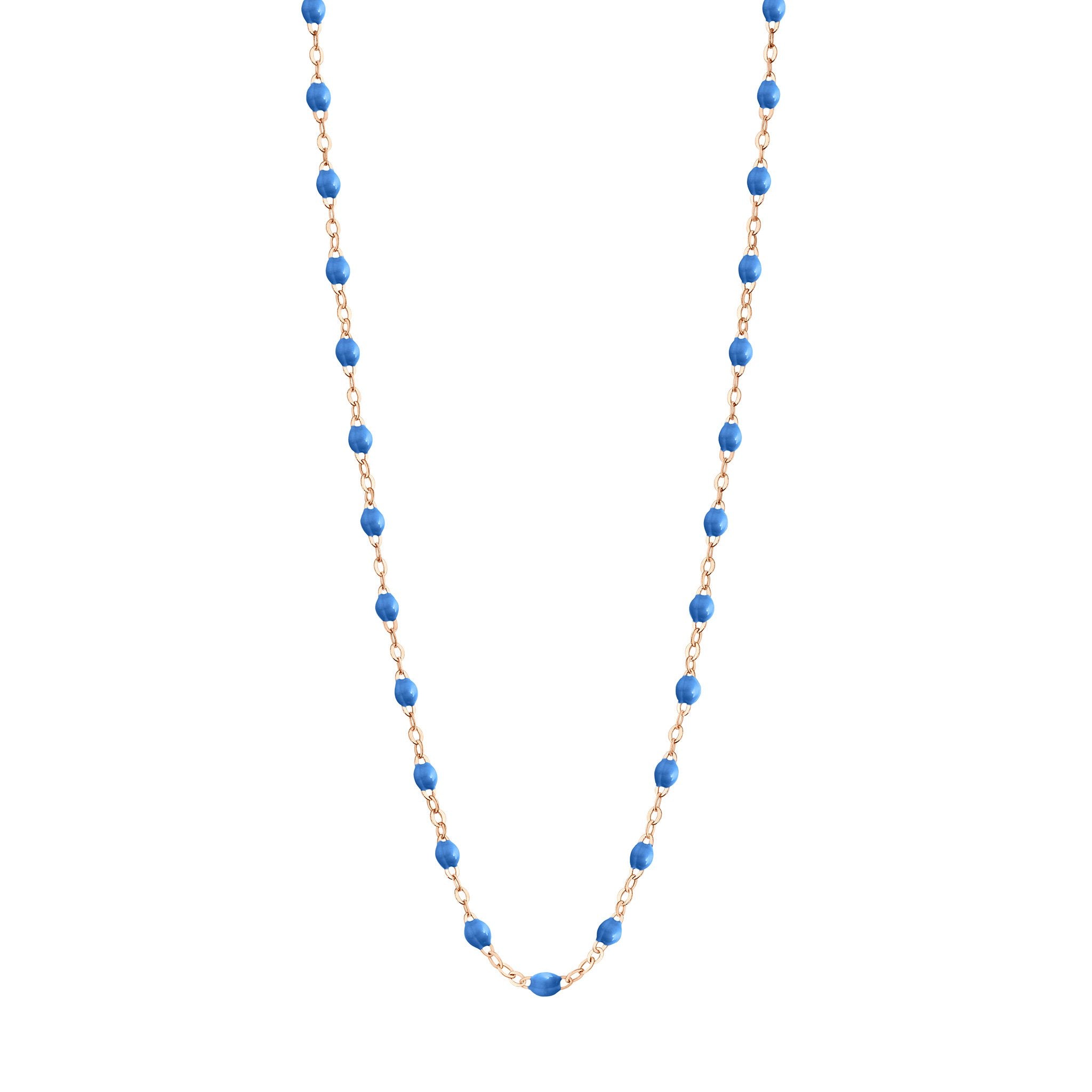 Collier bleu fluo Classique Gigi, or rose, 42 cm