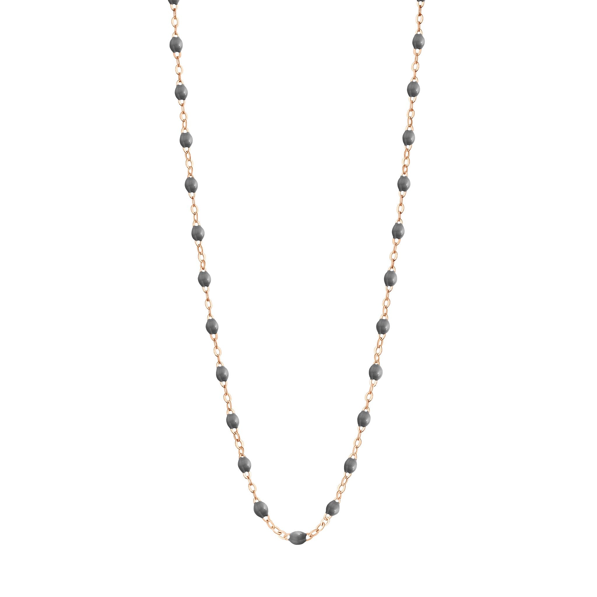 Collier gris foncé Classique Gigi, or rose, 42 cm